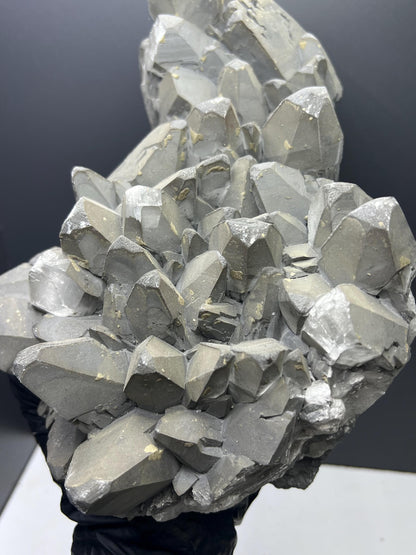 Museum Quality! Extra Large Pyrite With Gray Crystal Calcite