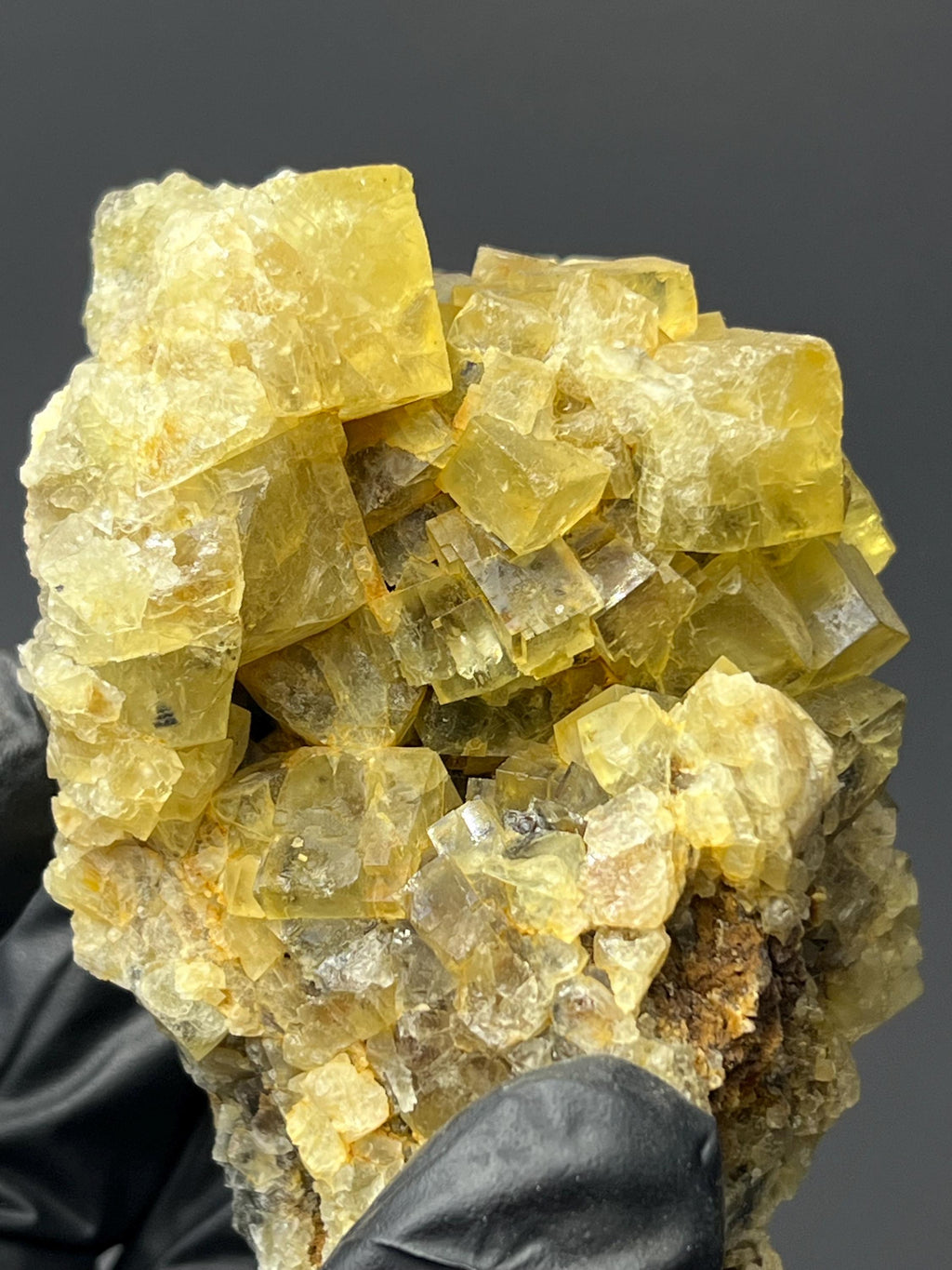 Yellow Cubic Fluorite Specimen - Crystal Gemstone AE 