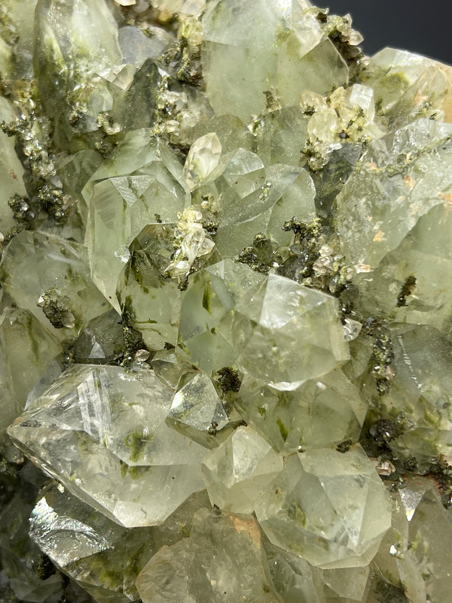 2 Sided Epidote With Lodolite Quartz