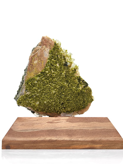 2 Side Epidote Quartz With Wood Stand