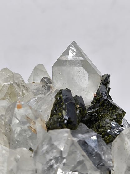 2 Side Epidote Quartz With Wood Stand