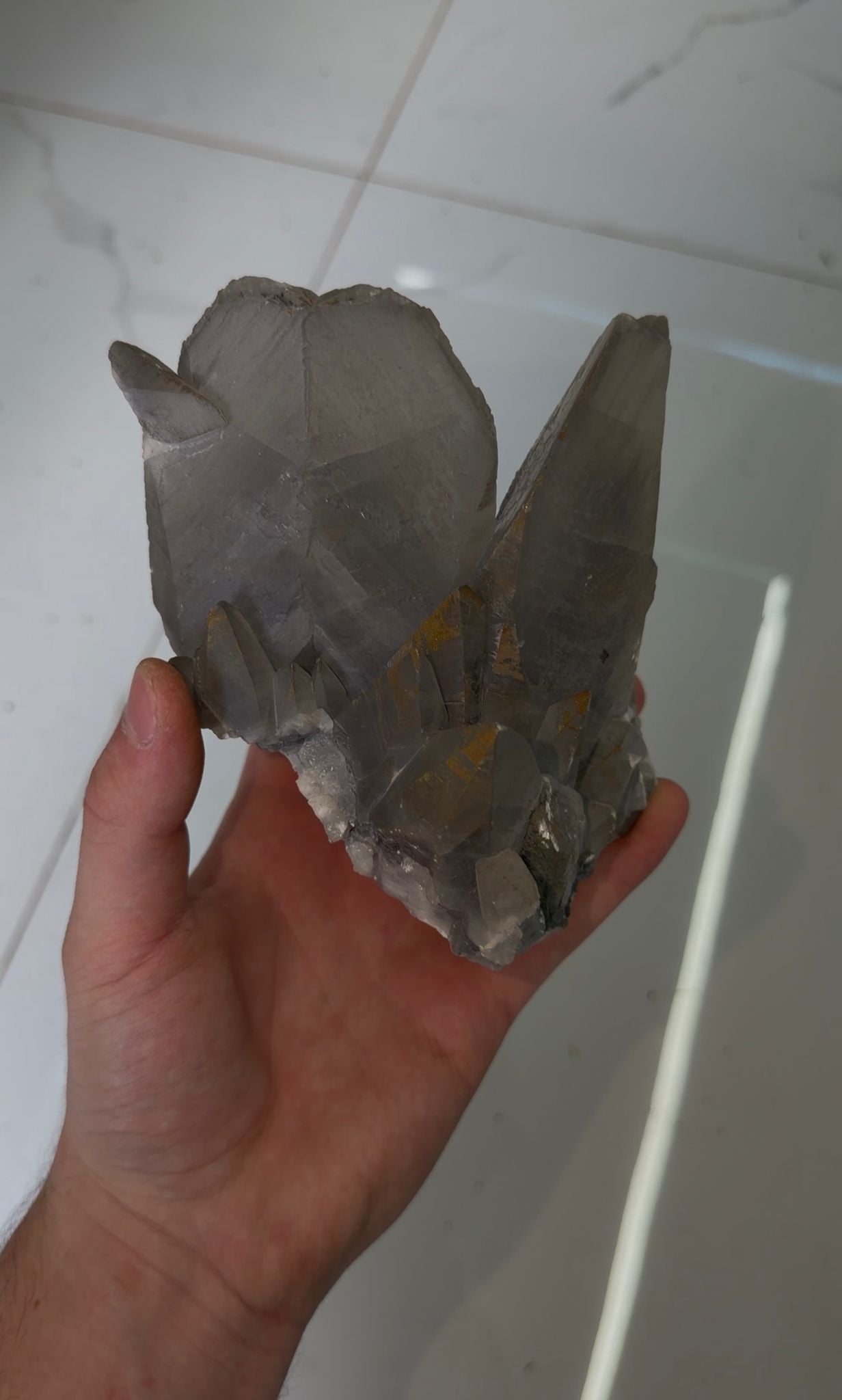 Reserved Gray Crystal Calcite Stones