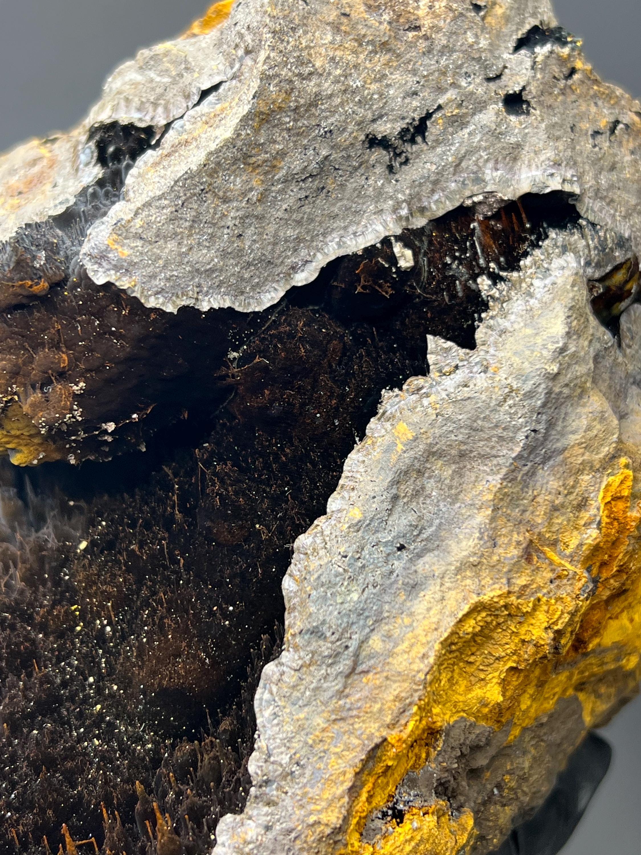 Museum Grade, Cave Shaped Limonite And Specularite On Stalactite Goethite Specimen, For Special Collection - Crystal Gemstone AE 