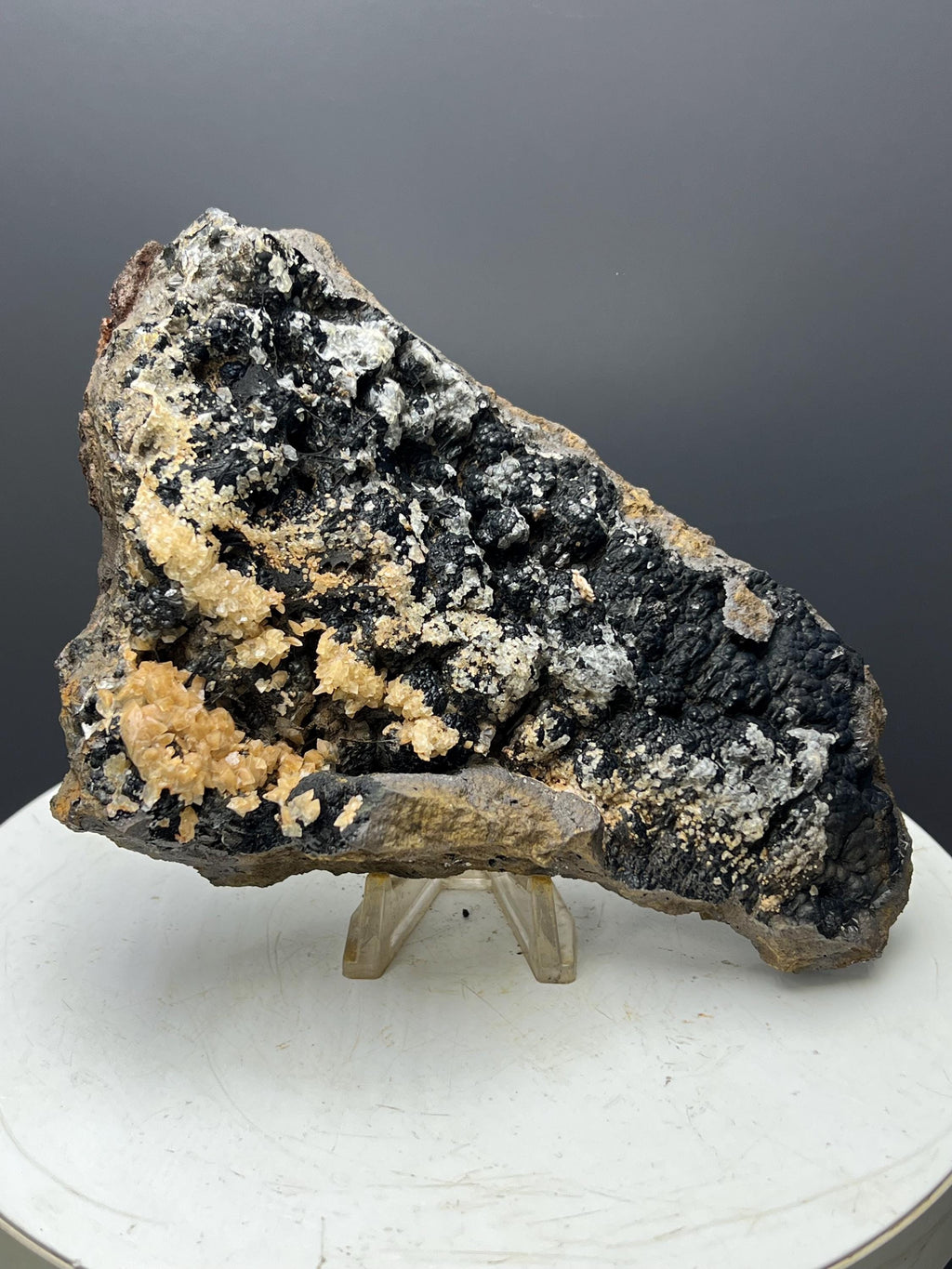 Museum Grade, Crystal Calcite With Goethtie Specimen, For Special Collection - Crystal Gemstone AE 