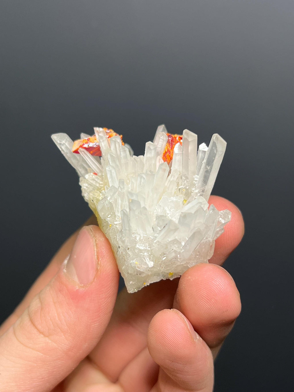 Cinnabar And Pyrite On Quartz Specimen, 42gram - Crystal Gemstone AE 