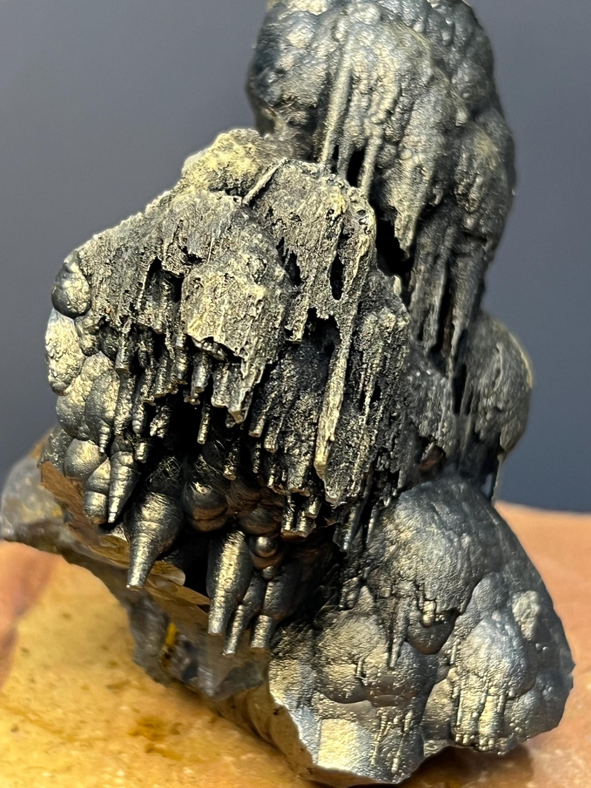 Museum Grade, Very Special Golden Color Stalactite Goethite Specimen - Crystal Gemstone AE 