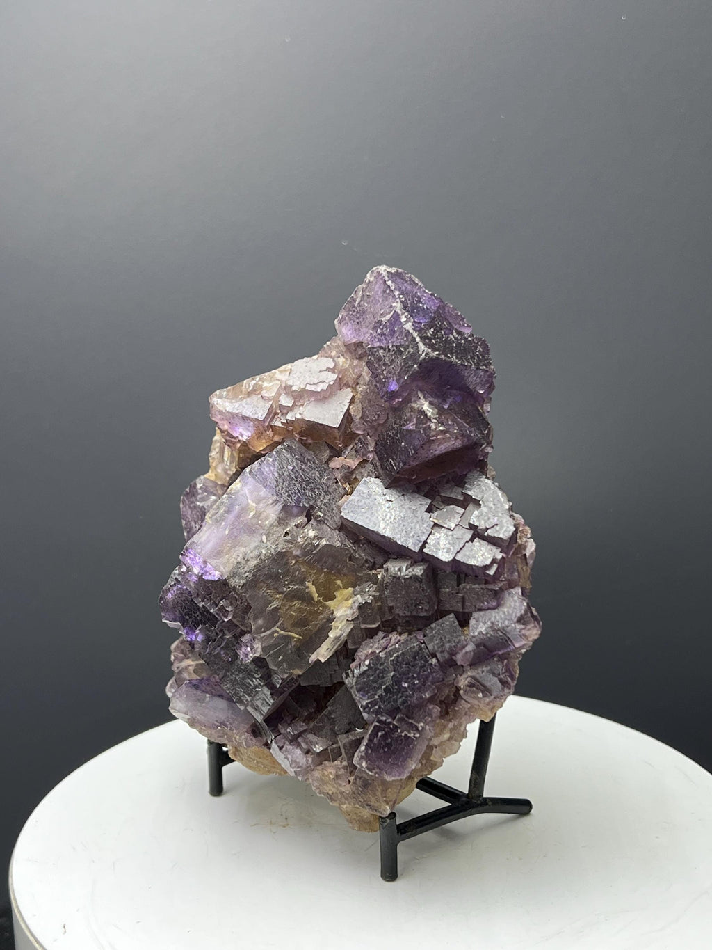 Yellow And Purple Color Phantom Fluorite Specimen - Crystal Gemstone AE 