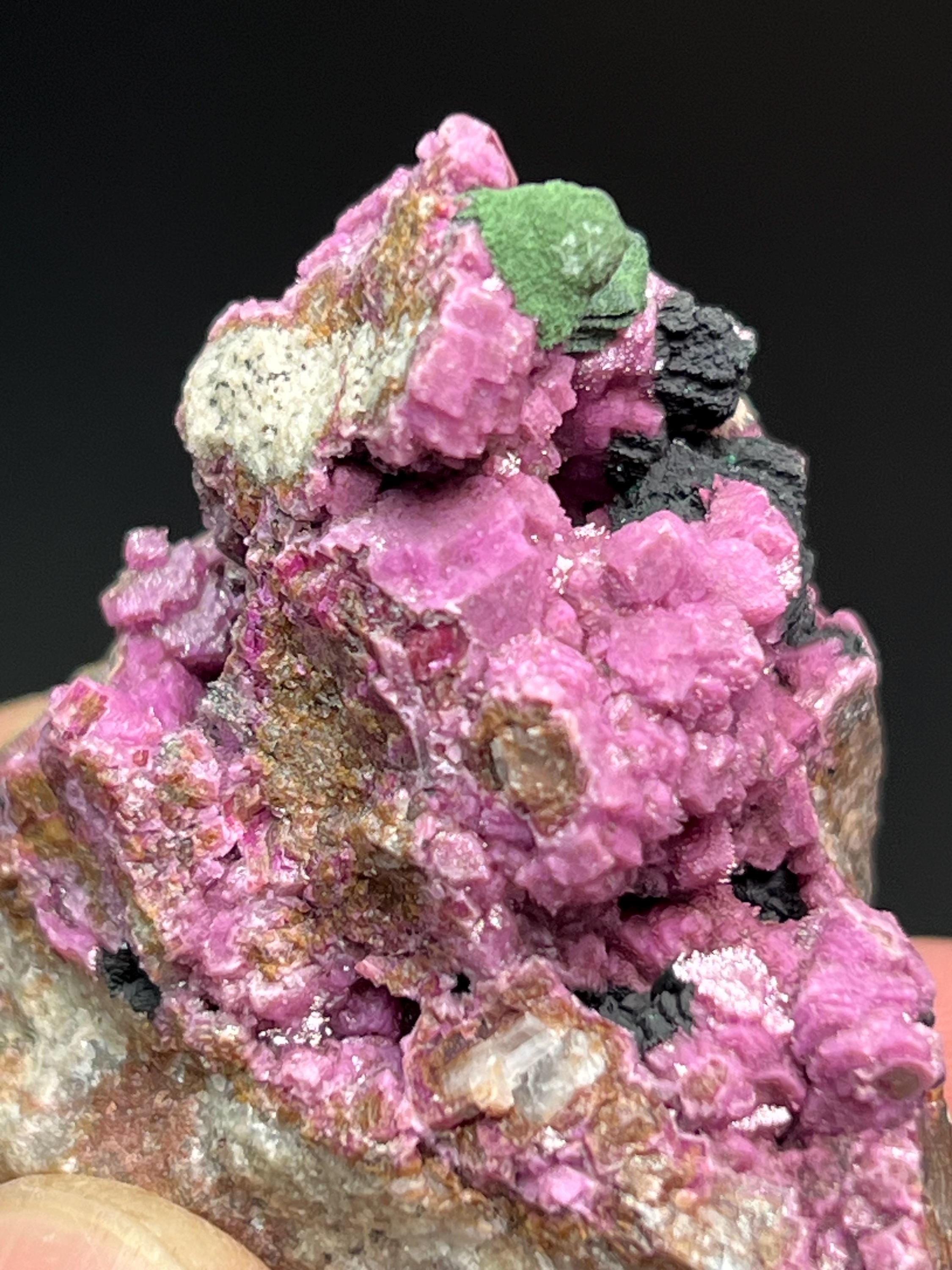 Kolwezite / Malachite On Cobalton Calcite On Quartz - Crystal Gemstone AE 