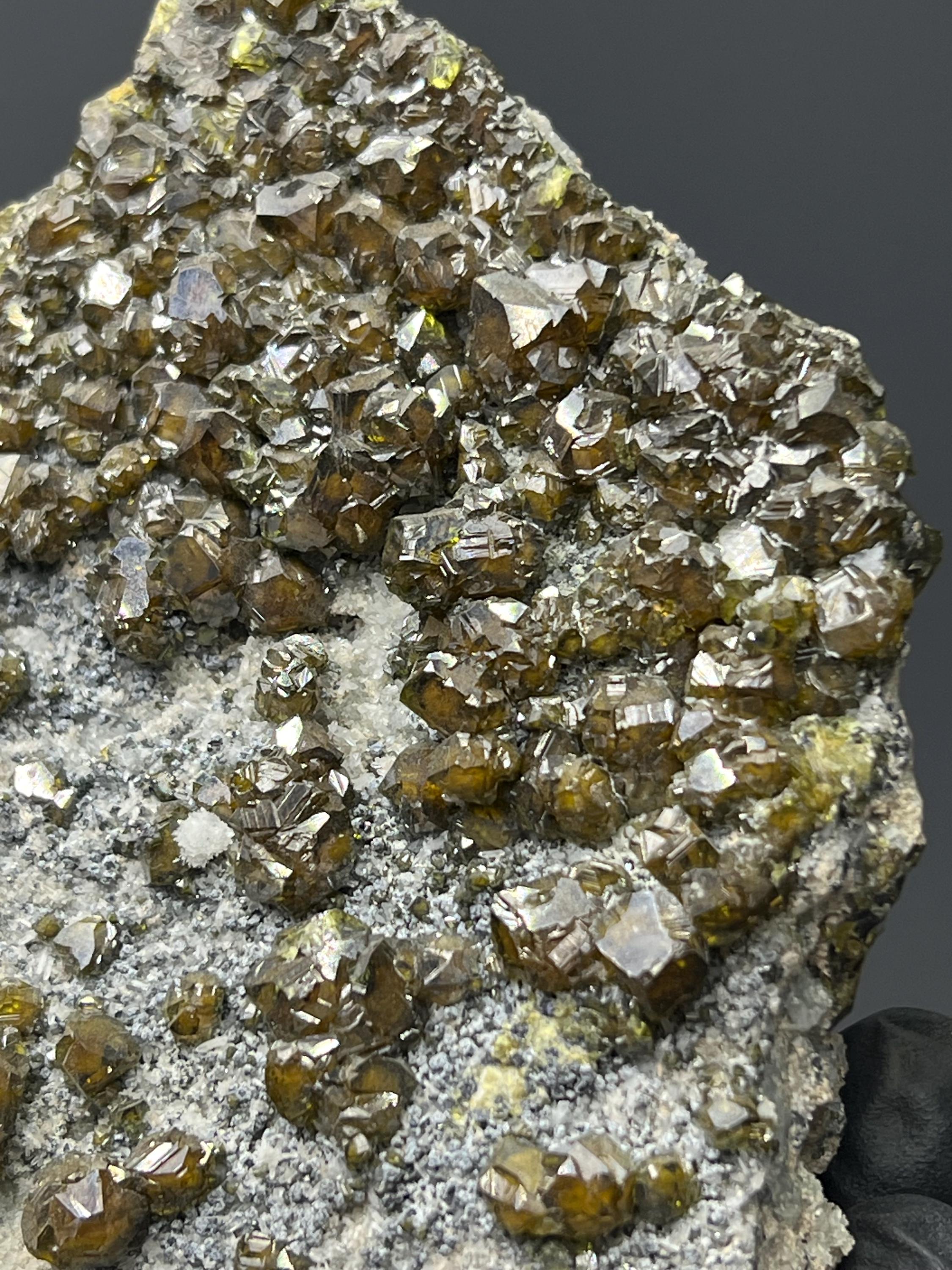 Brownish Color Garnet On Matrix Specimen - Crystal Gemstone AE 