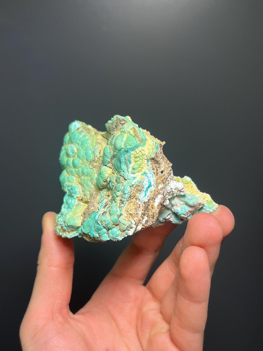 Teal Rosasite Specimen, Botryoidal Mineral, Mexico (290gram) - Crystal Gemstone AE 