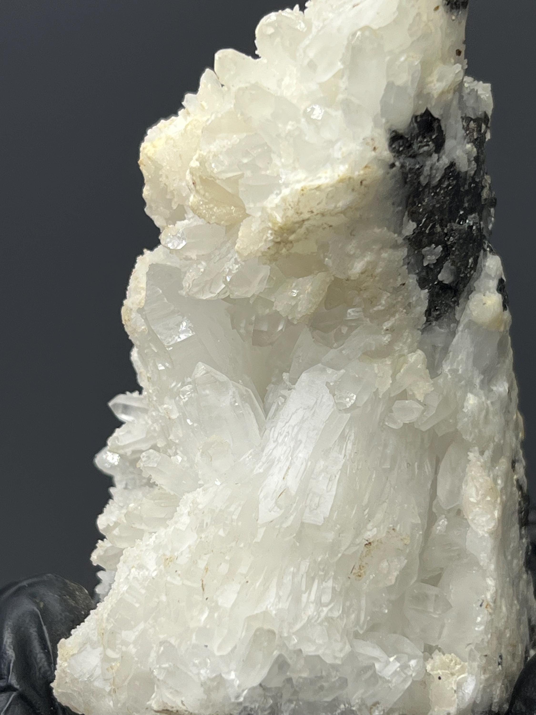 Druzy Crystal Calcite And Crystal Quartz With Sphalerite - Crystal Gemstone AE 