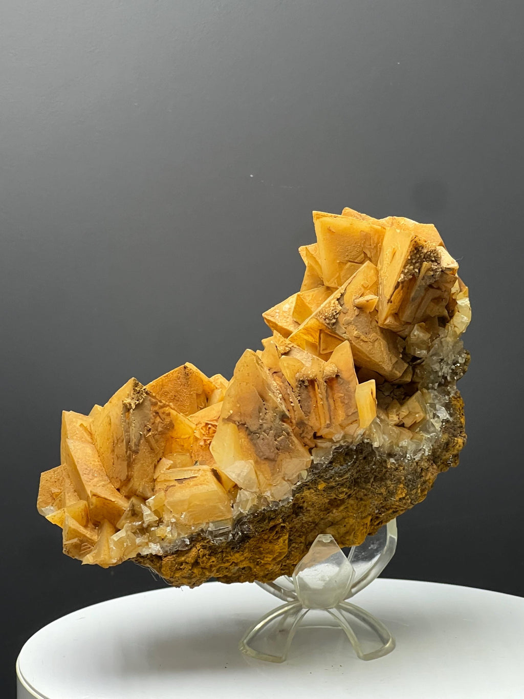 Very Special Orange Crystal Calcite Specimen - Crystal Gemstone AE 
