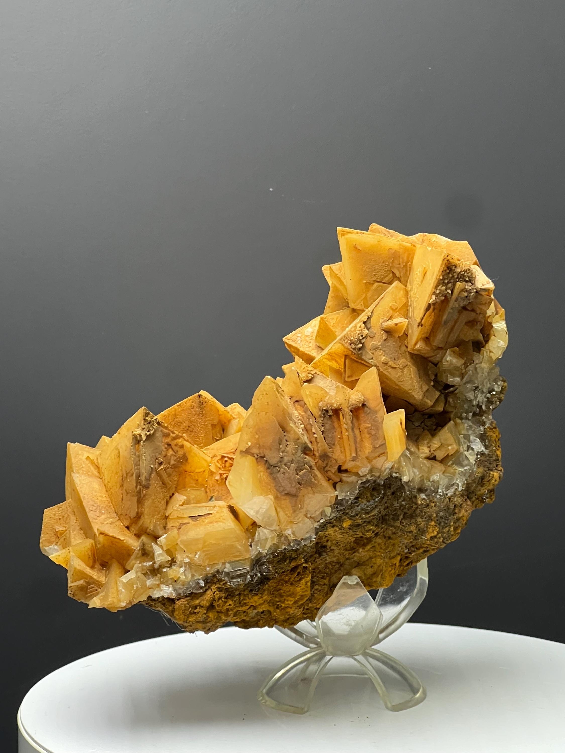 Very Special Orange Crystal Calcite Specimen - Crystal Gemstone AE 