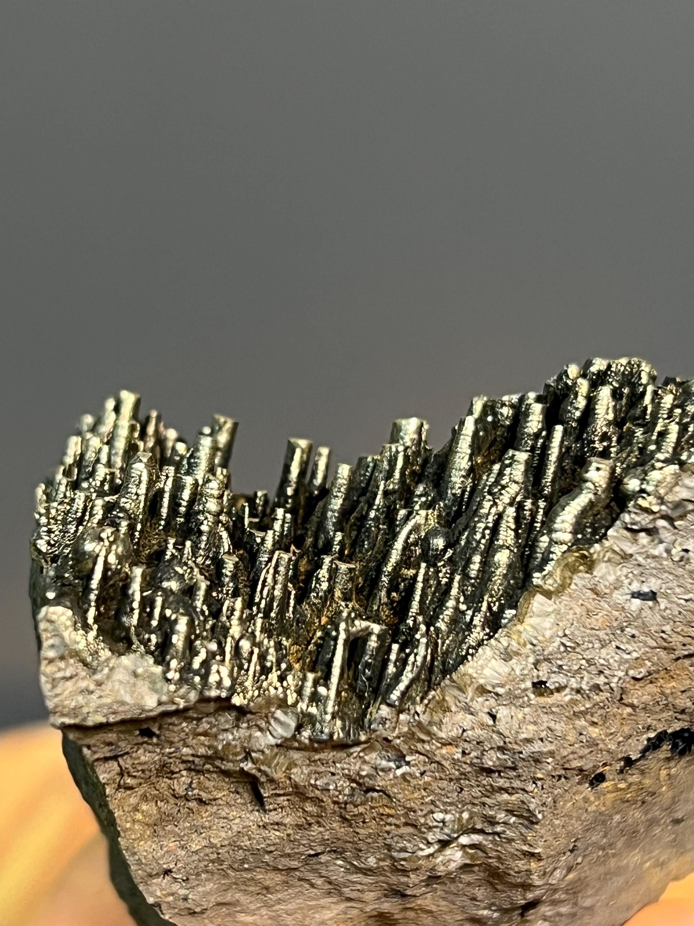 Showy Golden Color Stalactite Goethite Specimen - Crystal Gemstone AE 