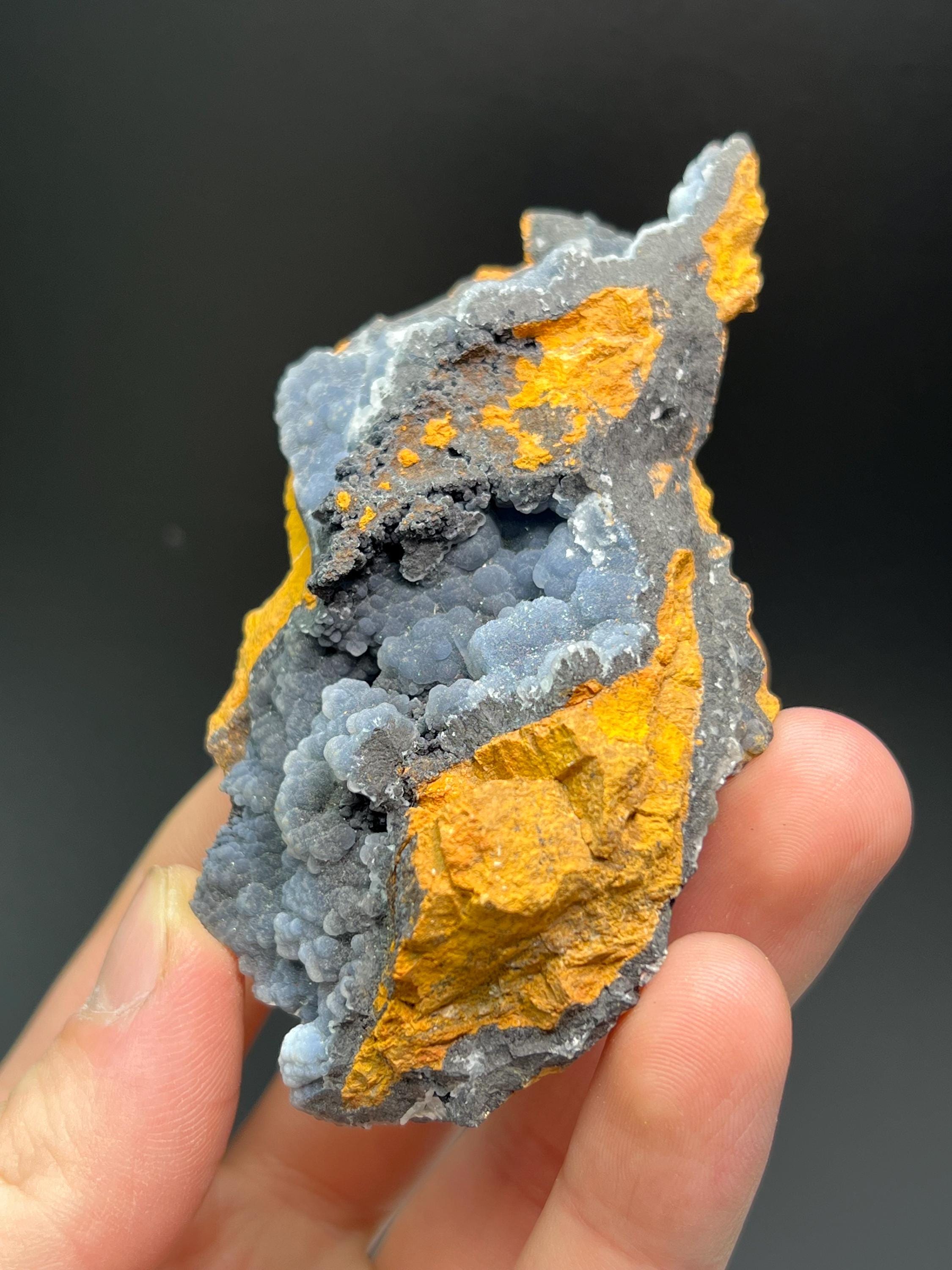 Blue Chalcedony Specimen - Crystal Gemstone AE 