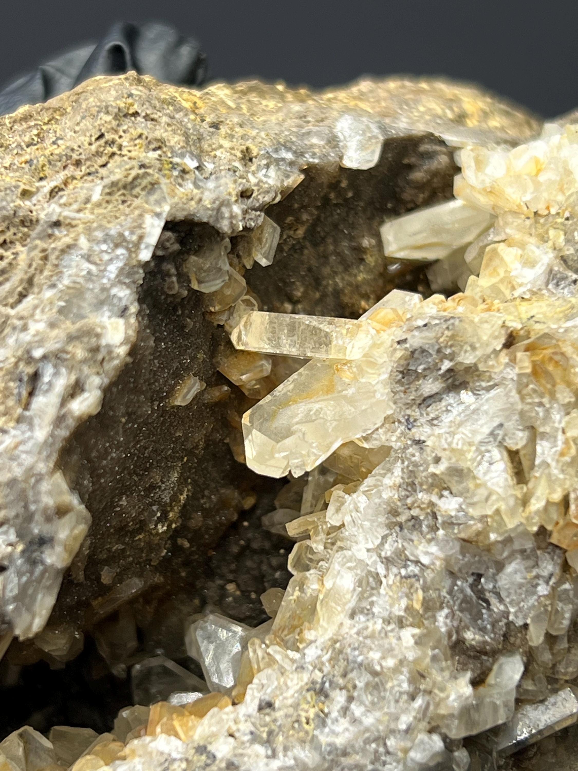 Barite Crystals With Chalcedony - Crystal Gemstone AE 