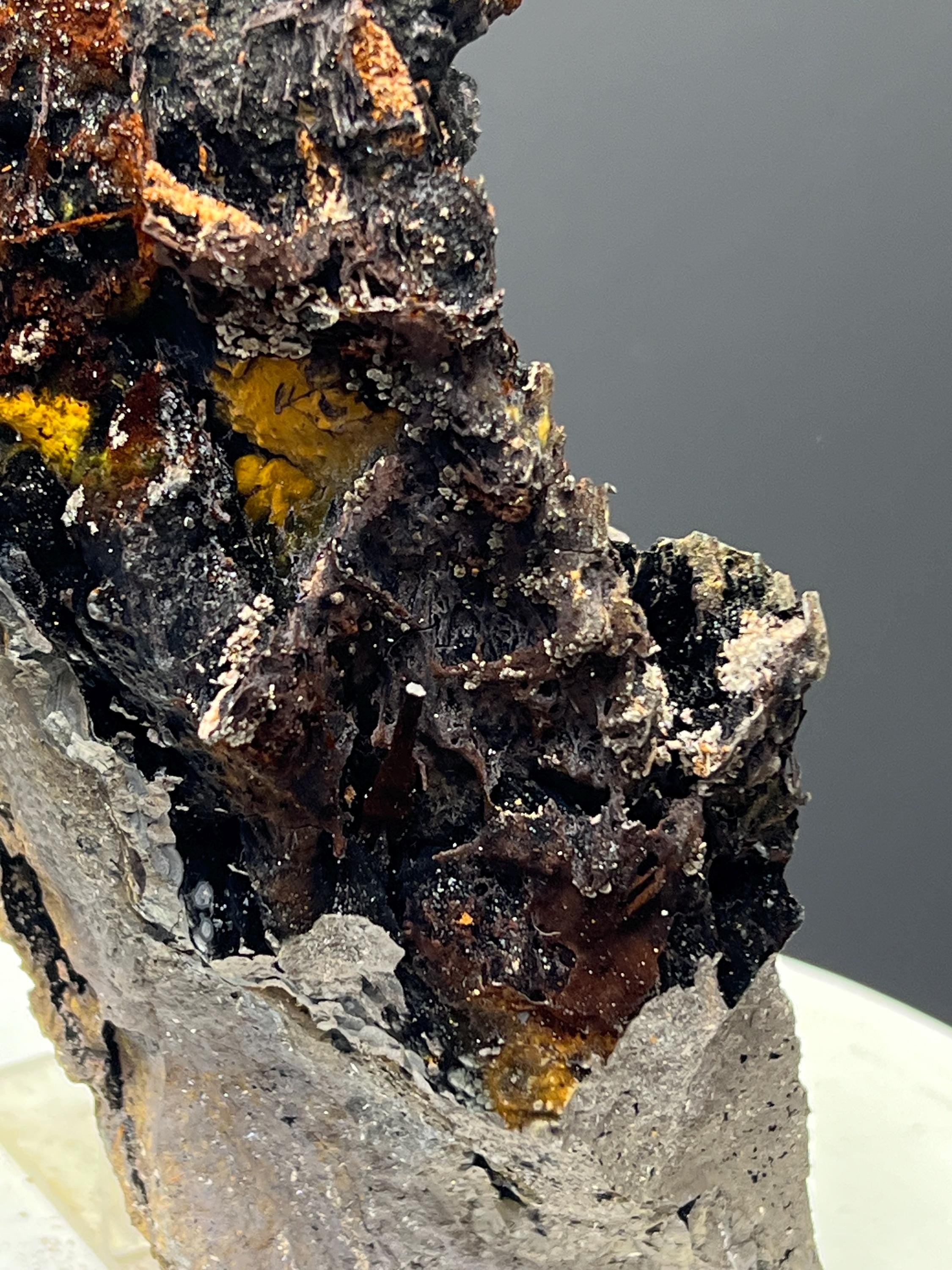 Very Showy! Limonite And Specularite With Velvet Stalactite Goethite Specimen, For Special Collection - Crystal Gemstone AE 