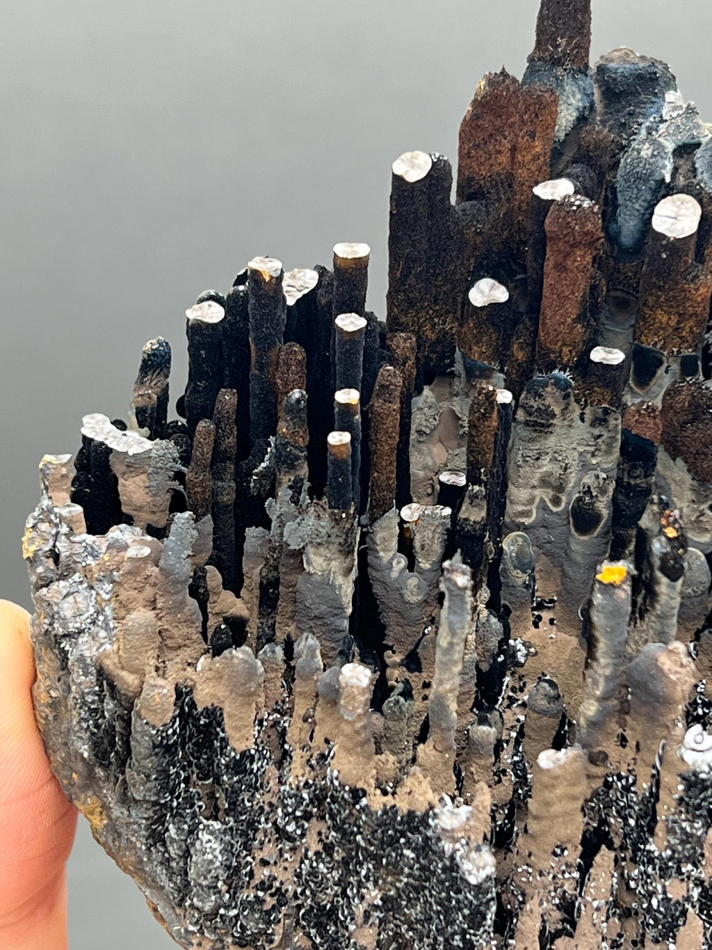 Limonite And Specularite on Goethite Stalactite, Rare Mineral Specimen - Crystal Gemstone AE 