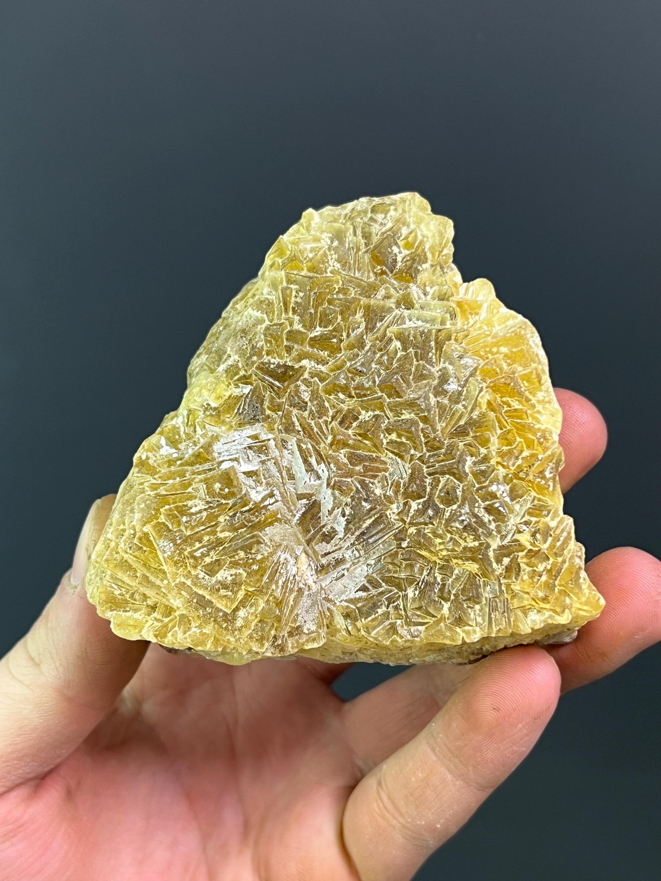 Yellow Fluorite Calcite - Crystal Gemstone AE 