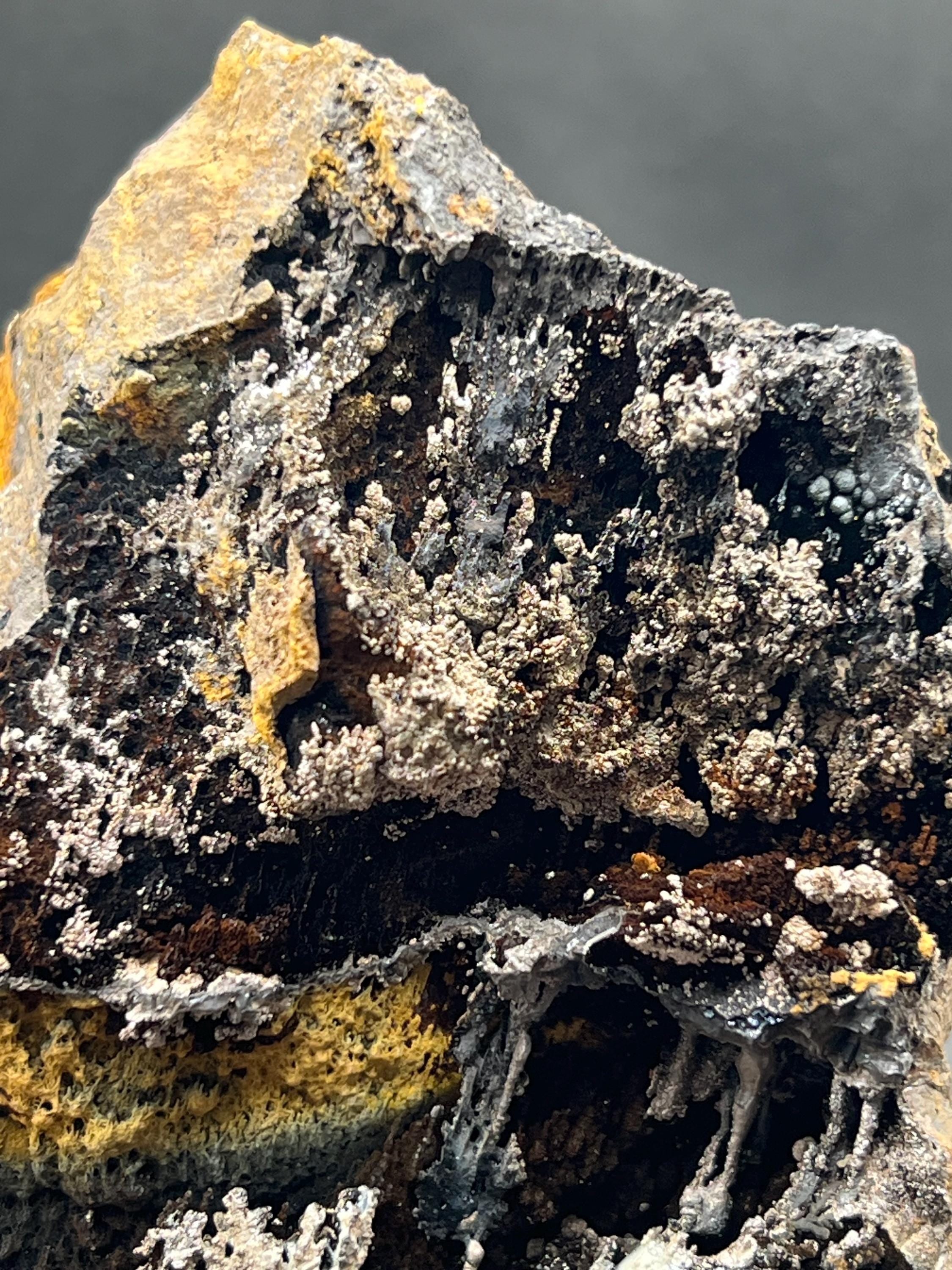 Limonite and Specularite on Stalactite Goethite - Crystal Gemstone AE 