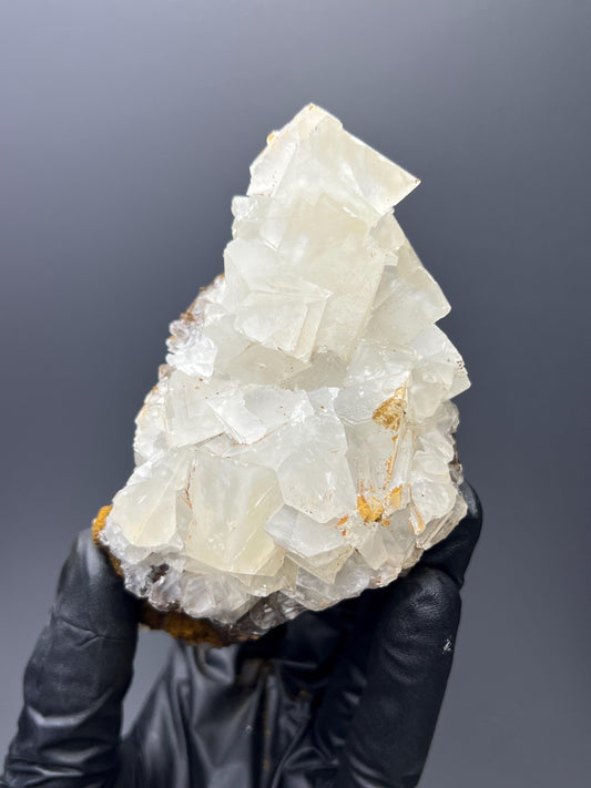 White Crystal Calcite Specimen - Geometric Mineral Art, Turkey - Crystal Gemstone AE 
