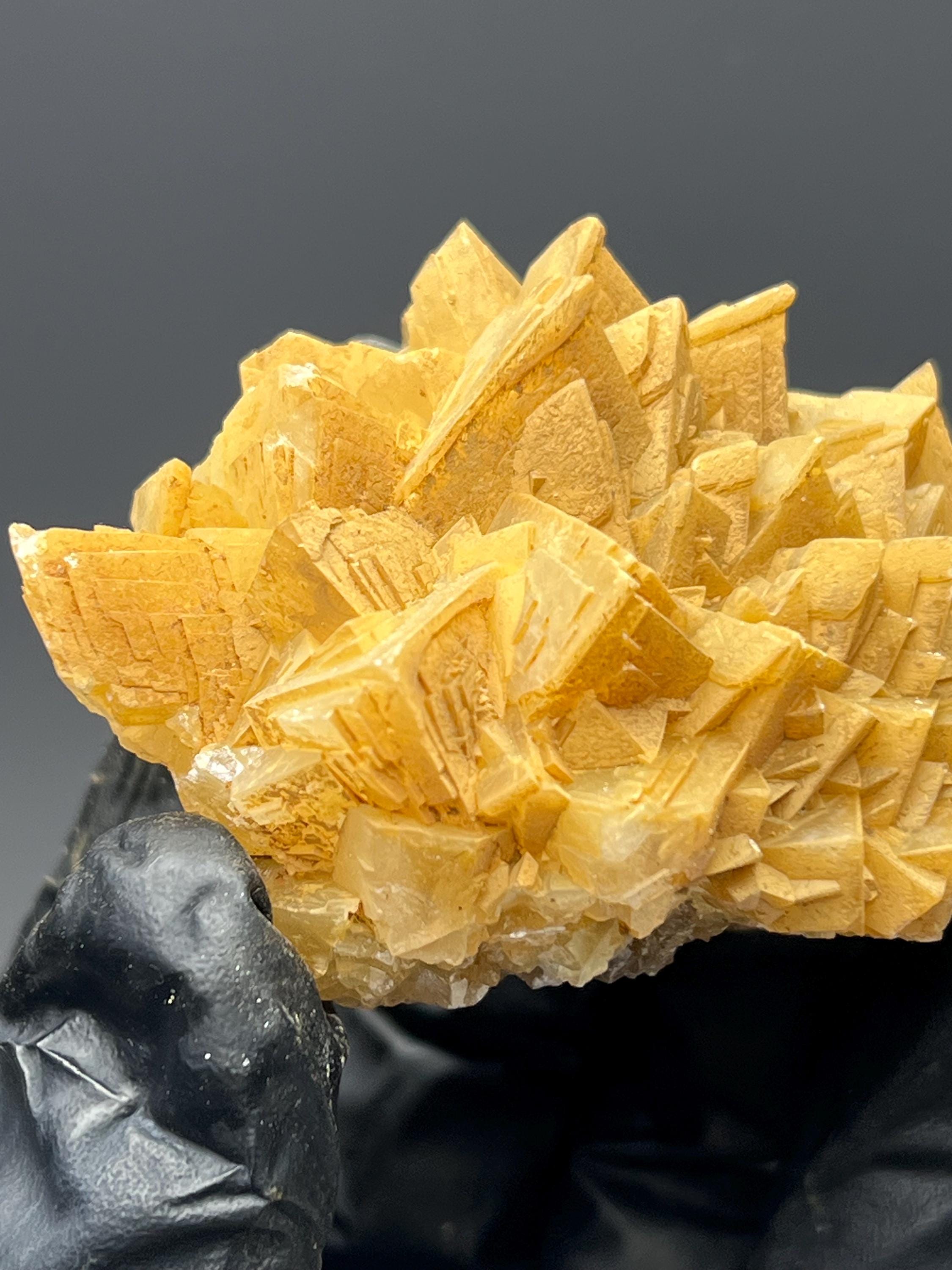 Orange Crystal Calcite Specimen - Turkey Mineral Collection - Crystal Gemstone AE 