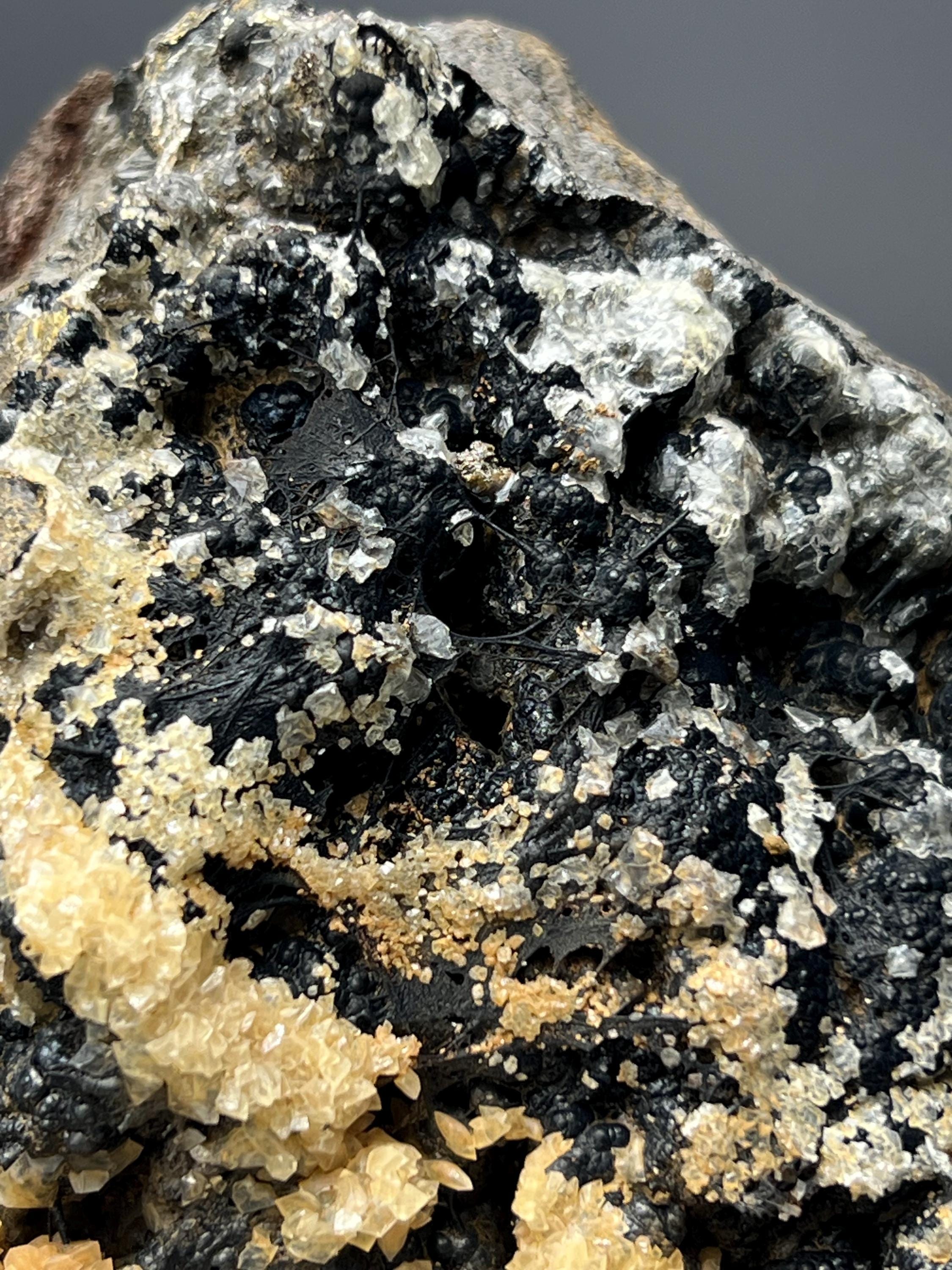Museum Grade, Crystal Calcite With Goethtie Specimen, For Special Collection - Crystal Gemstone AE 