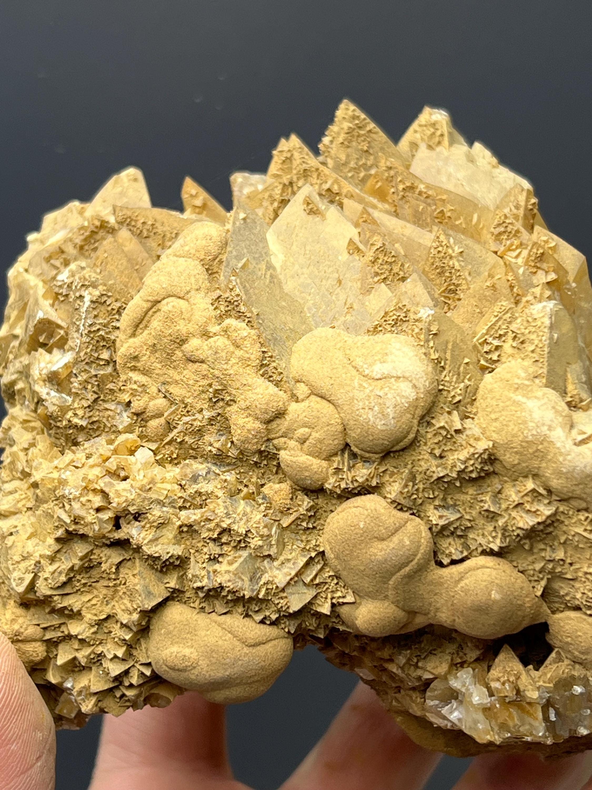 Orange Crystal Calcite Specimen - Crystal Gemstone AE 