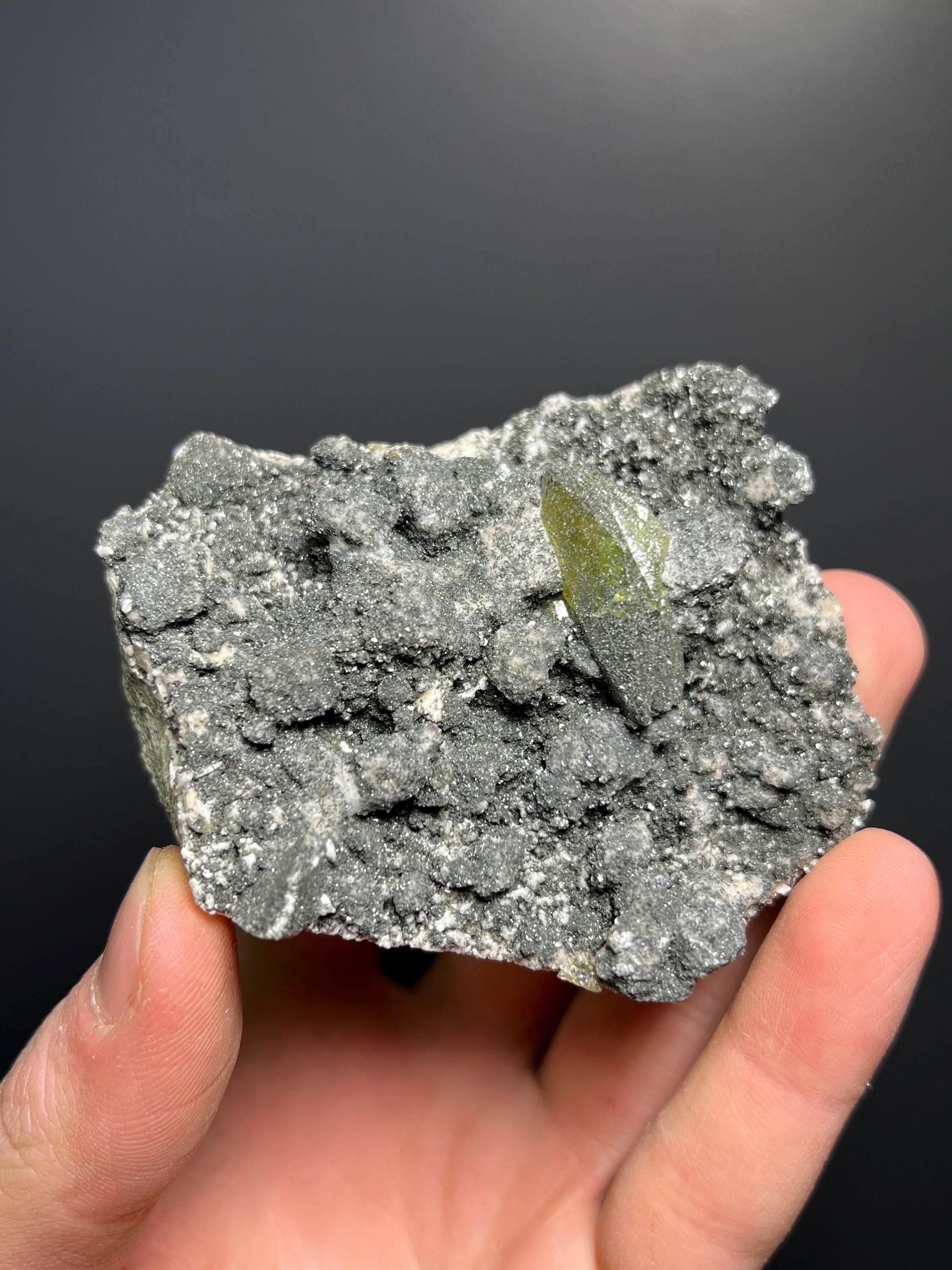 Titanite On Mottranite - Madagascar - Crystal Gemstone AE 