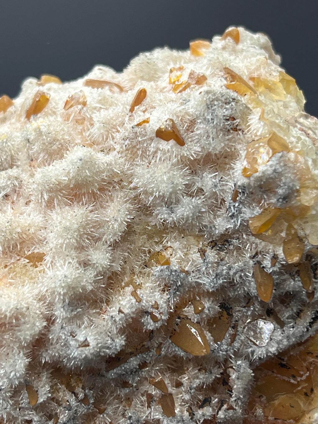 Feather Crystal Calcite Specimen, Orange Crystal from Turkey - Crystal Gemstone AE 