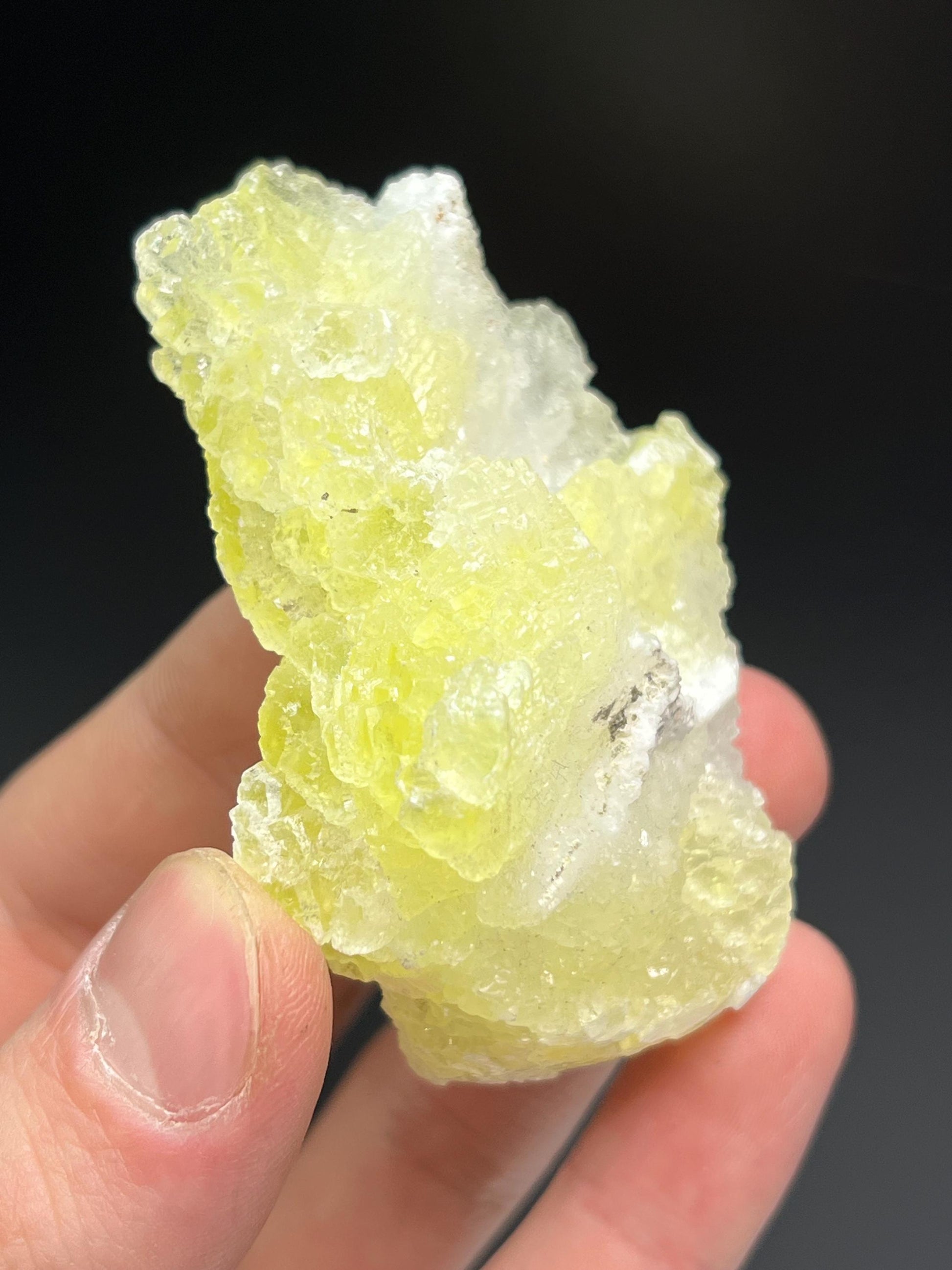 Yellow Brucite Specimen - Crystal Gemstone AE 