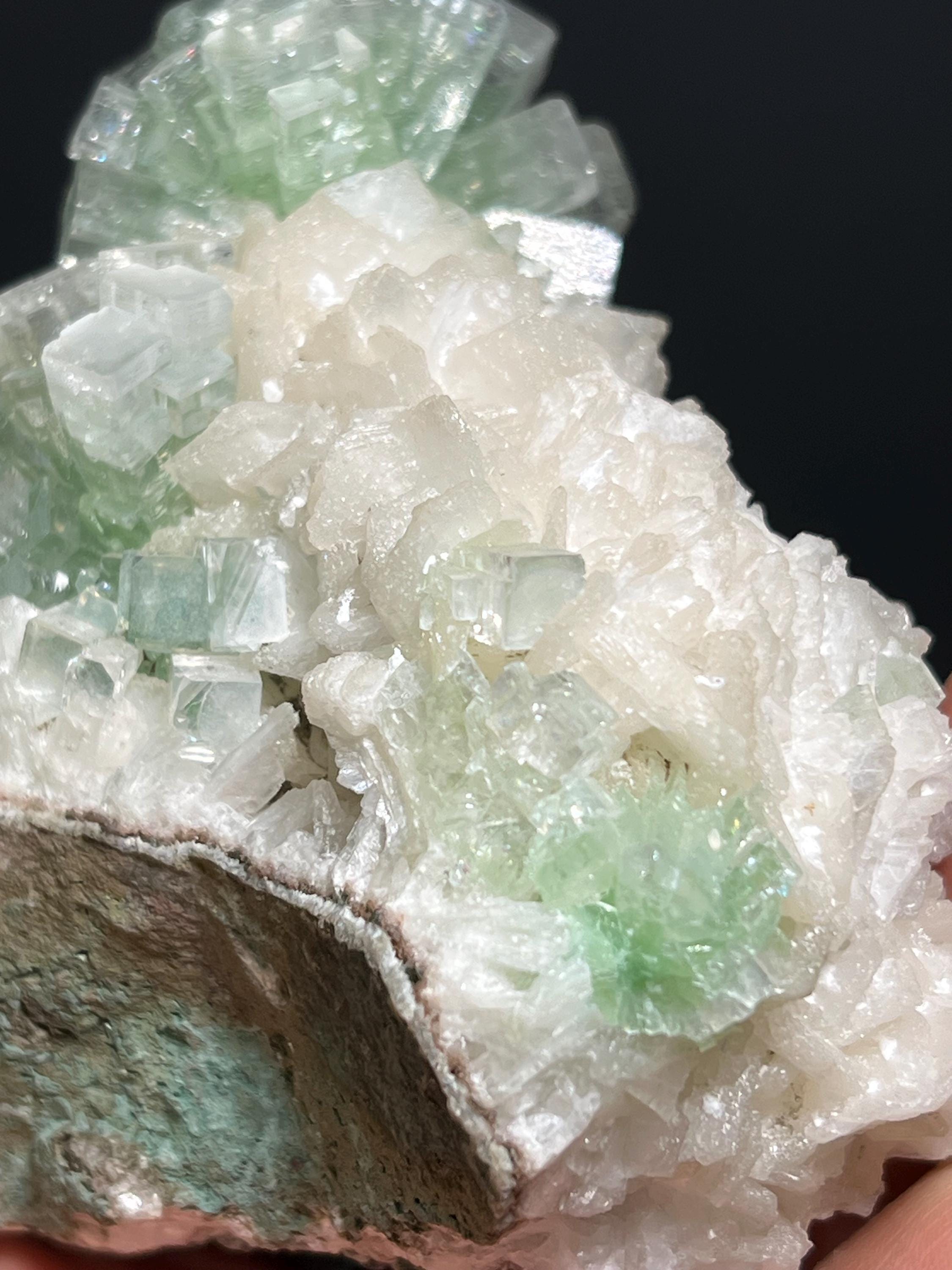 Museum Grade, Discoball Fluorapophyllite With Stilbite - Crystal Gemstone AE 