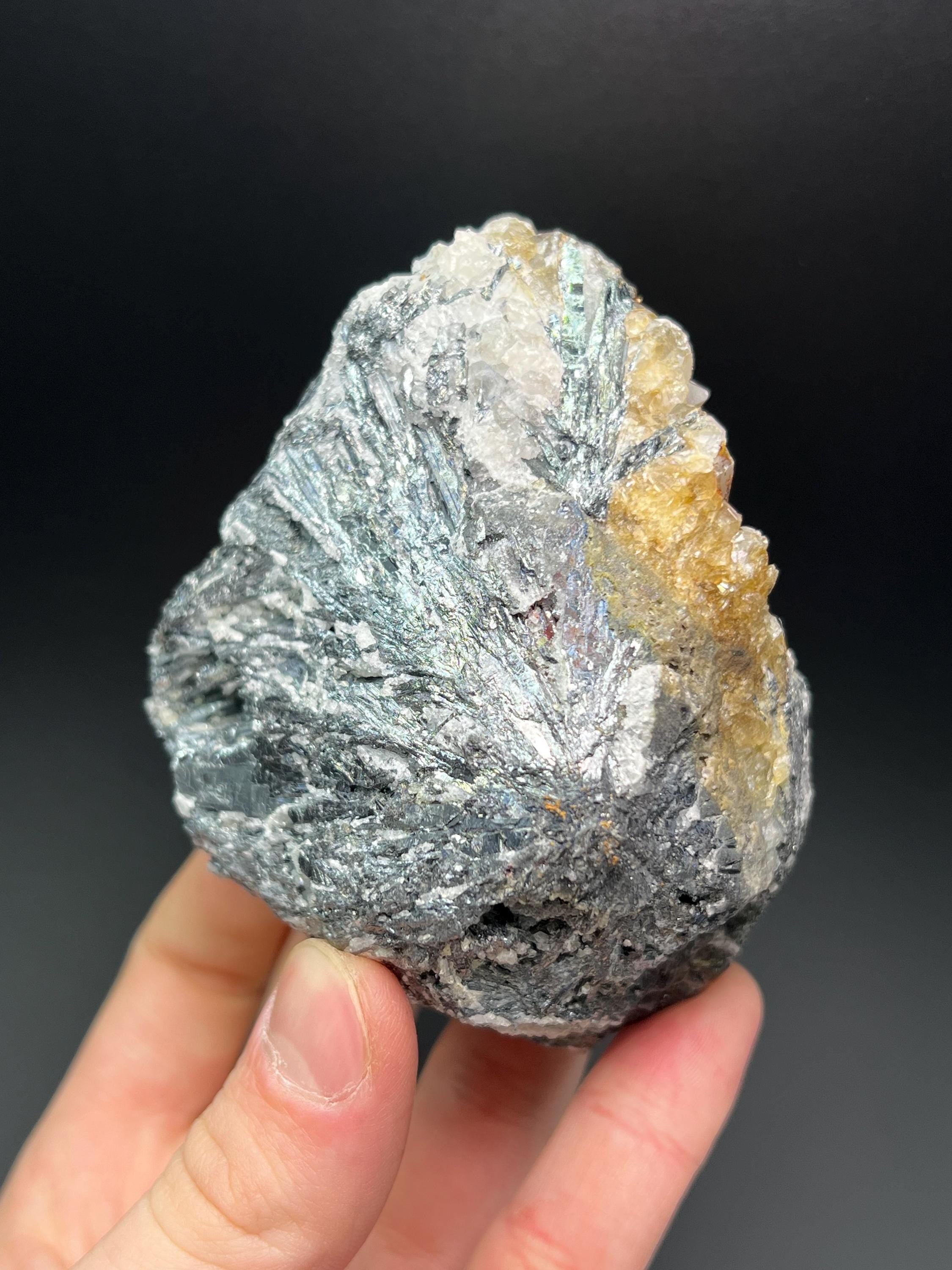 Citrine With Galena Specimen - Crystal Gemstone AE 