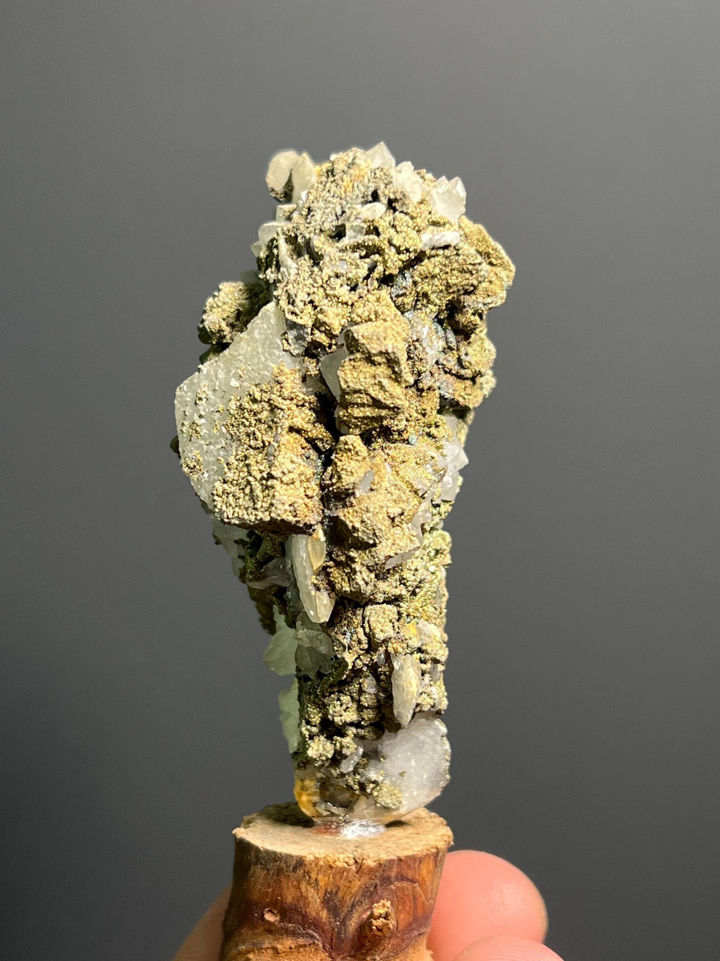 Pyrite On Crystal Quartz Specimen, 100gram - Crystal Gemstone AE 