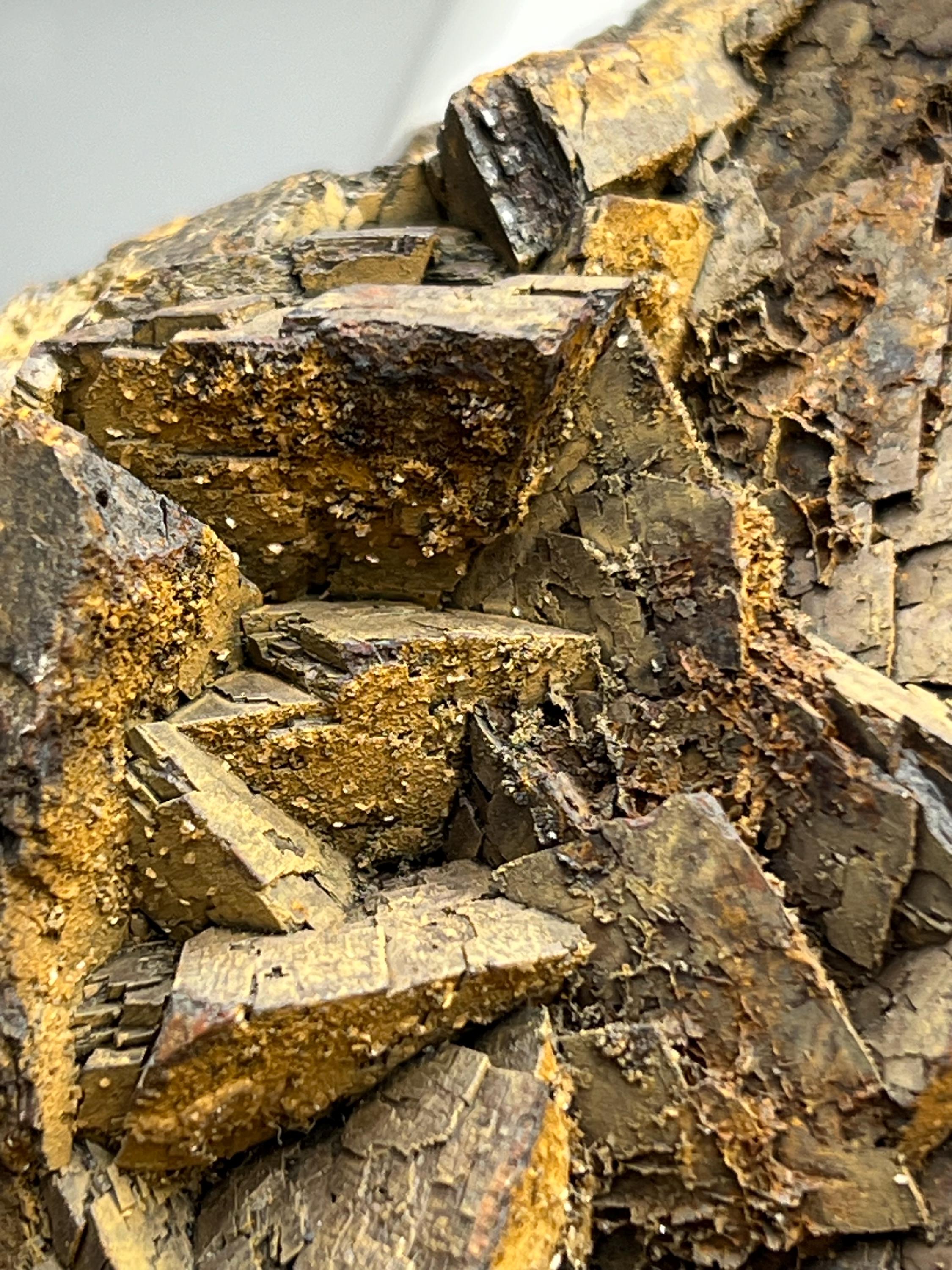 Very Special, Very showy calcite and limonite on Iron Siderite, From Turkey - Crystal Gemstone AE 