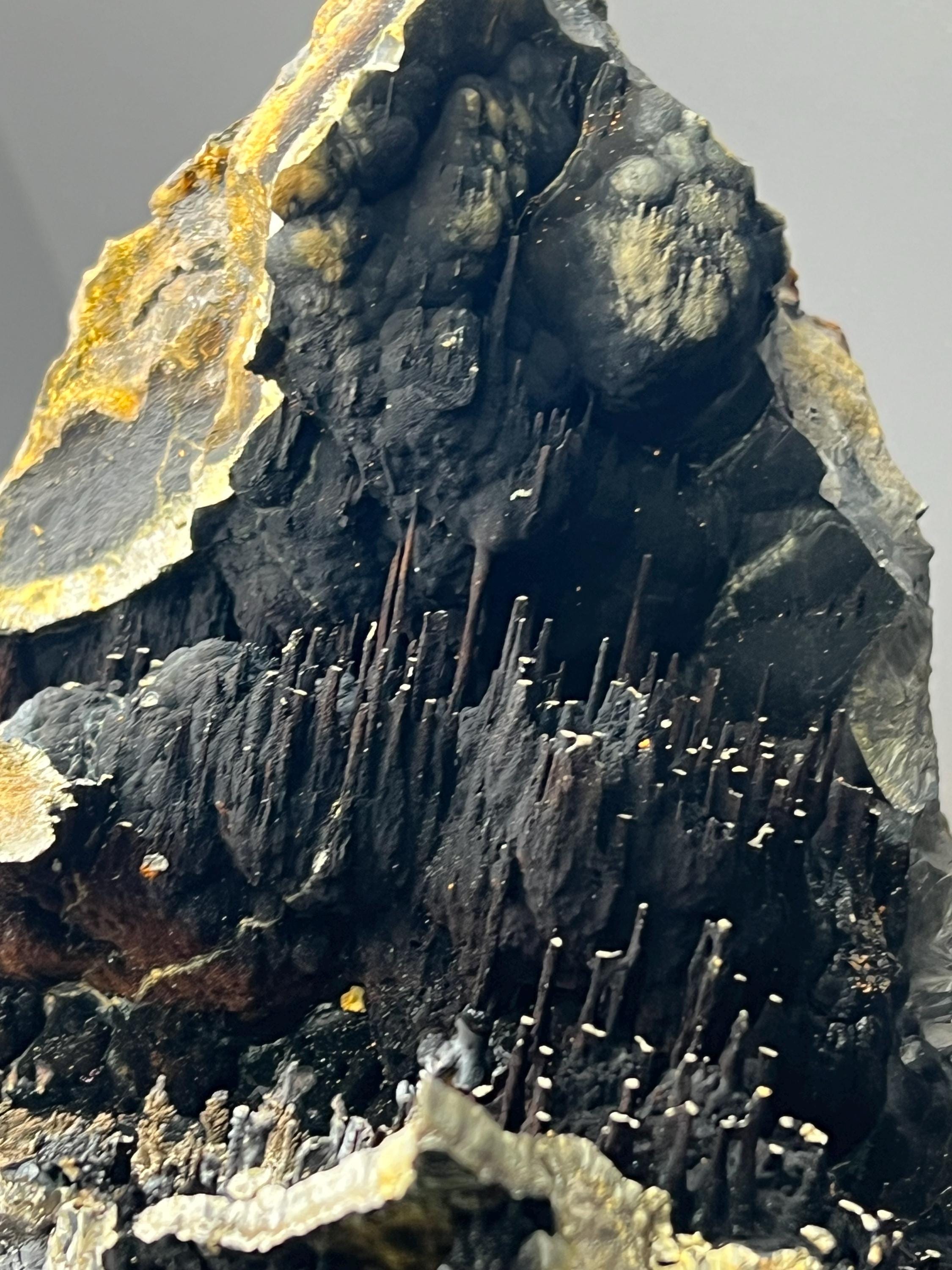 Museum Grade! Very Showy Limonite And Specularite With Stalactite Goethite Specimen, For Special Collection - Crystal Gemstone AE 