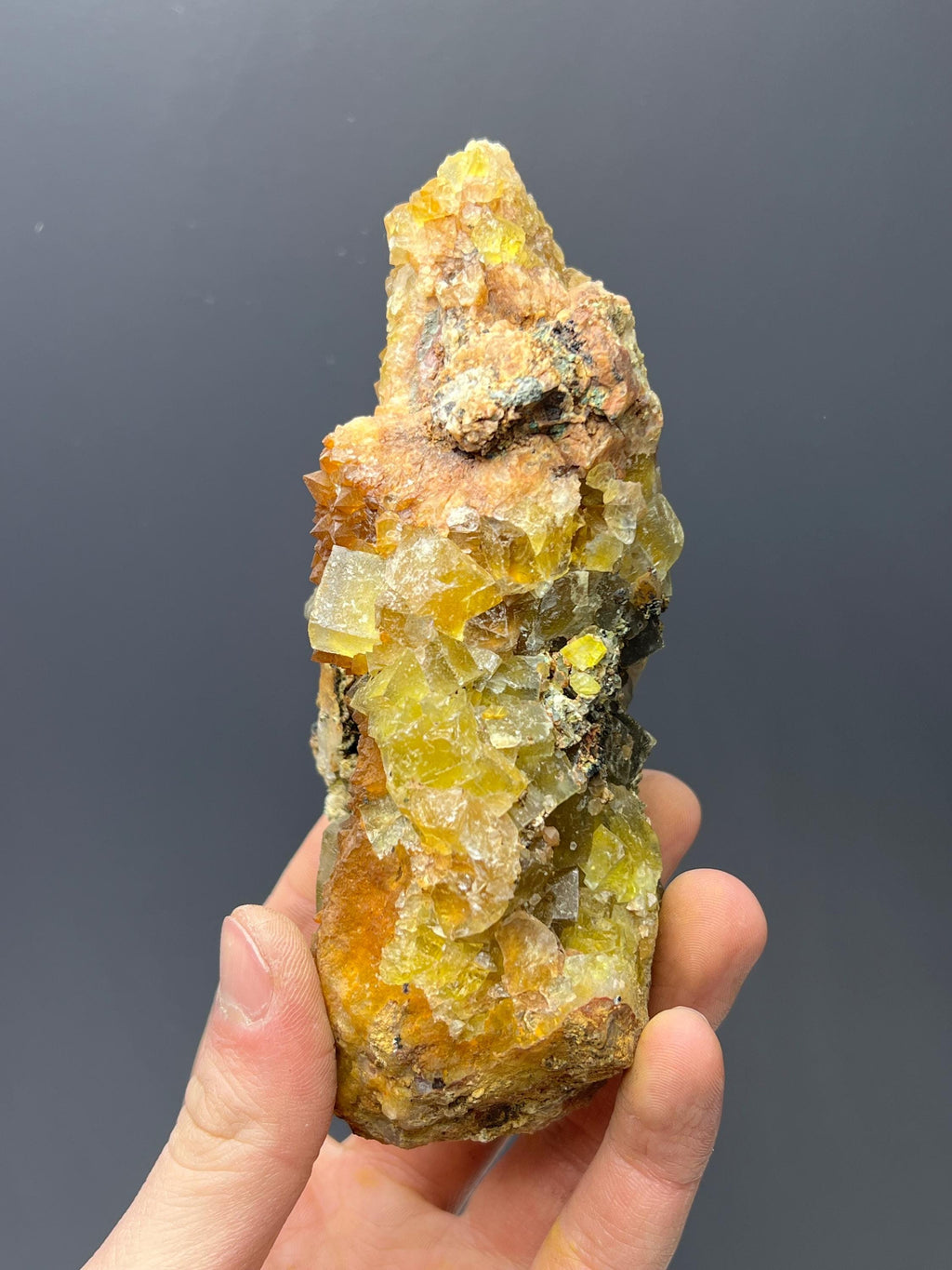 Azurite And Calcite With Sugar Fluorite Specimen - Crystal Gemstone AE 