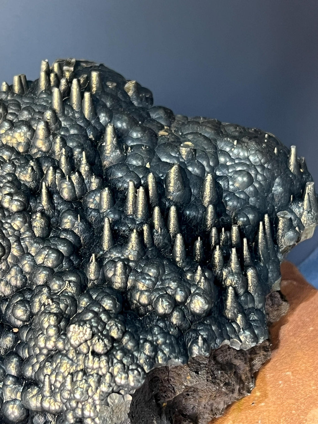 Museum Grade! Very Showy Golden Color Stalactite And Botryoidal Formation Goethite Specimen - Crystal Gemstone AE 