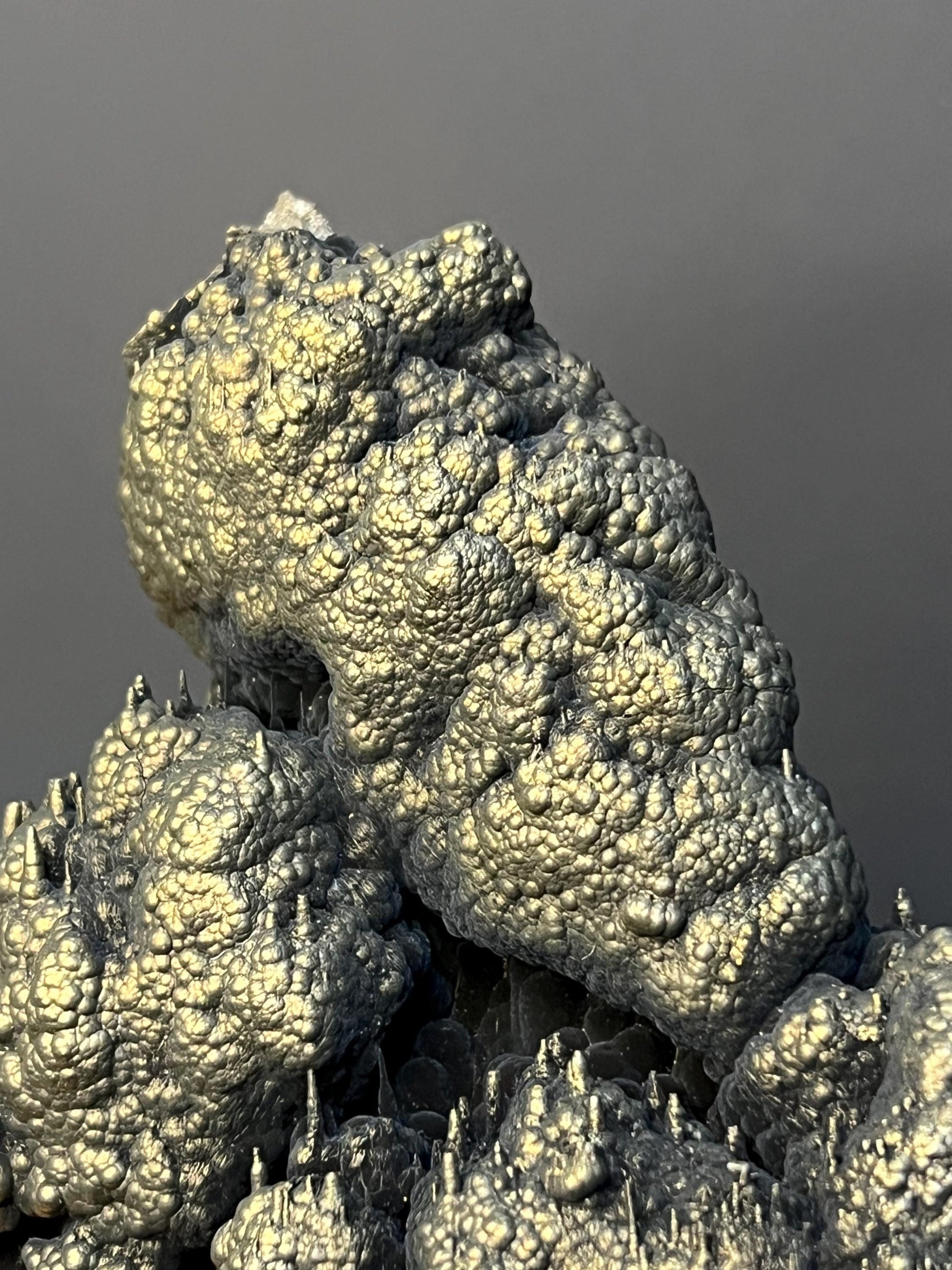 Museum Grade! Showy Golden Color Small Stalactites With Goethite Specimen, For Special Collection - Crystal Gemstone AE 