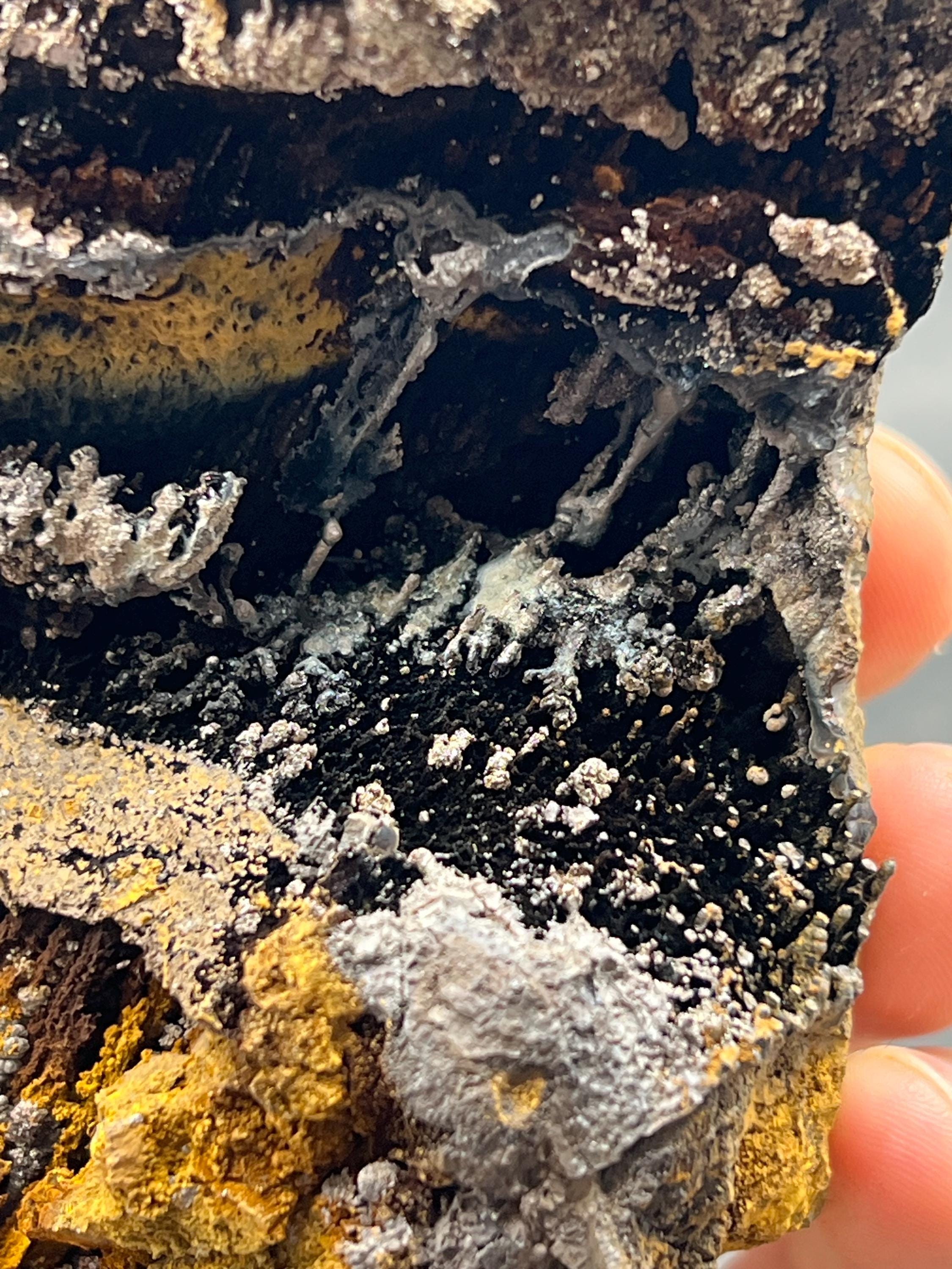 Limonite and Specularite on Stalactite Goethite - Crystal Gemstone AE 