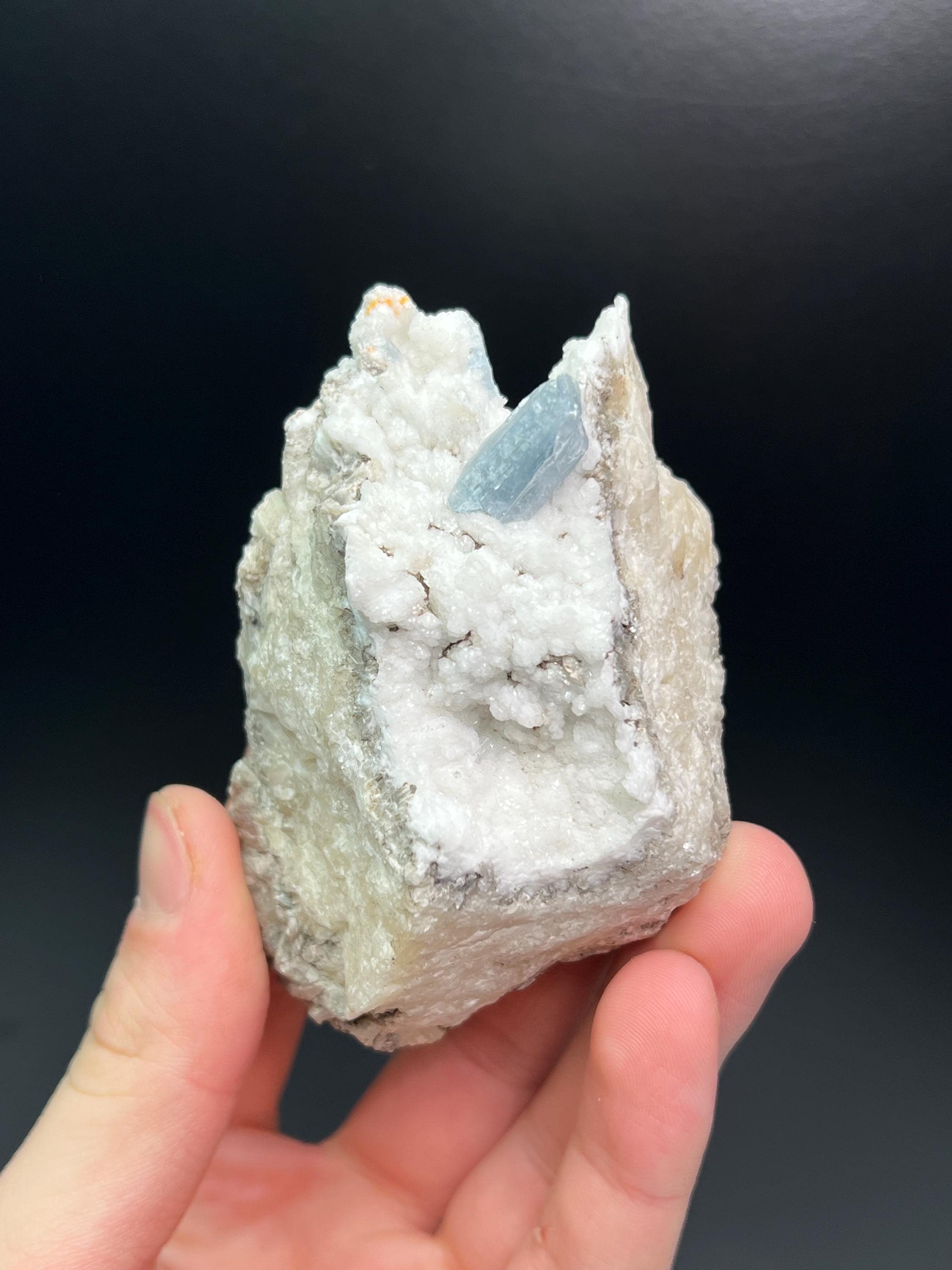 Blue Celestine With Snow Barite - Crystal Gemstone AE 