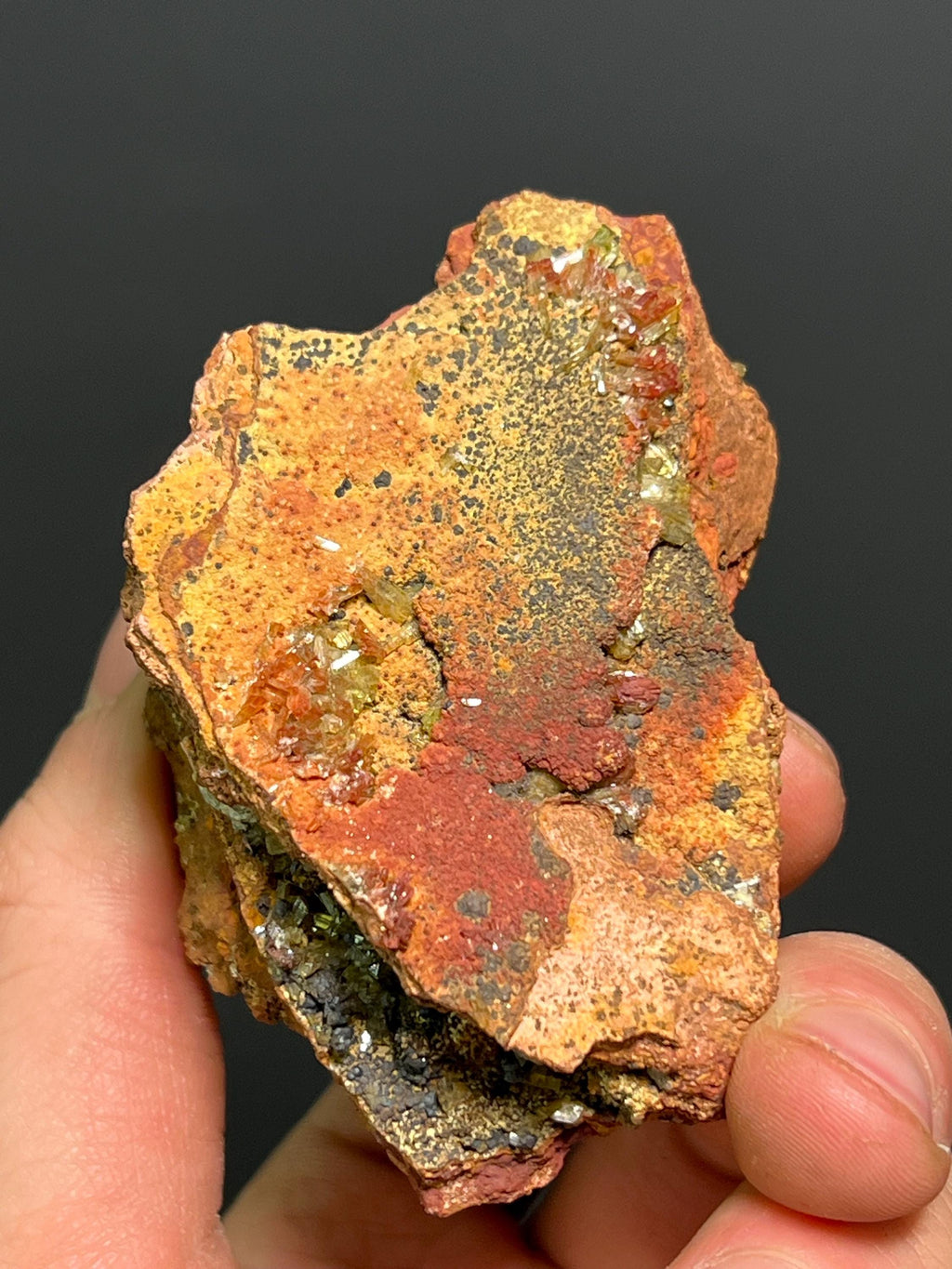 Adamite Goethite - Mexico - Crystal Gemstone AE 