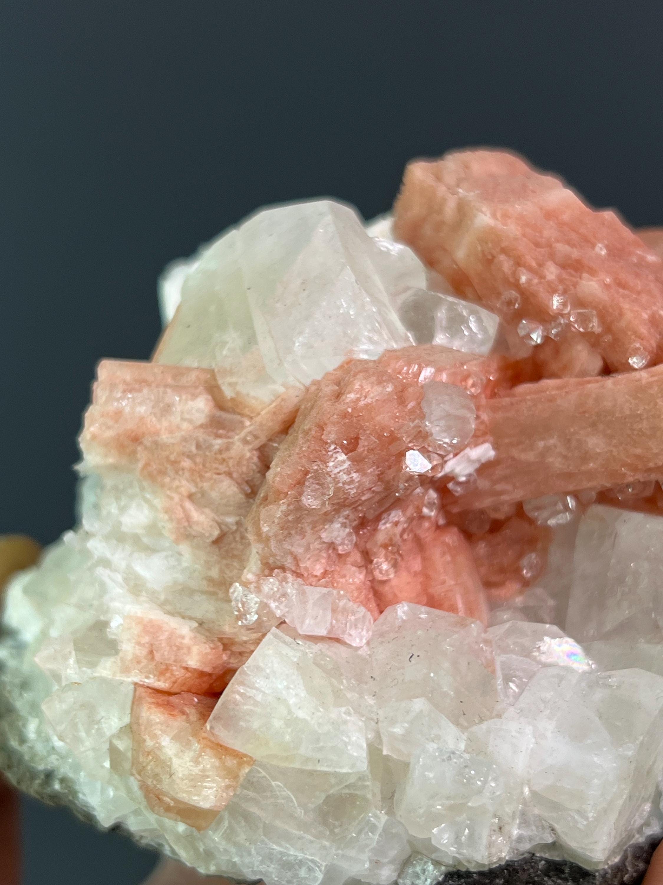 Pink Halite With Apophyllite - Crystal Gemstone AE 