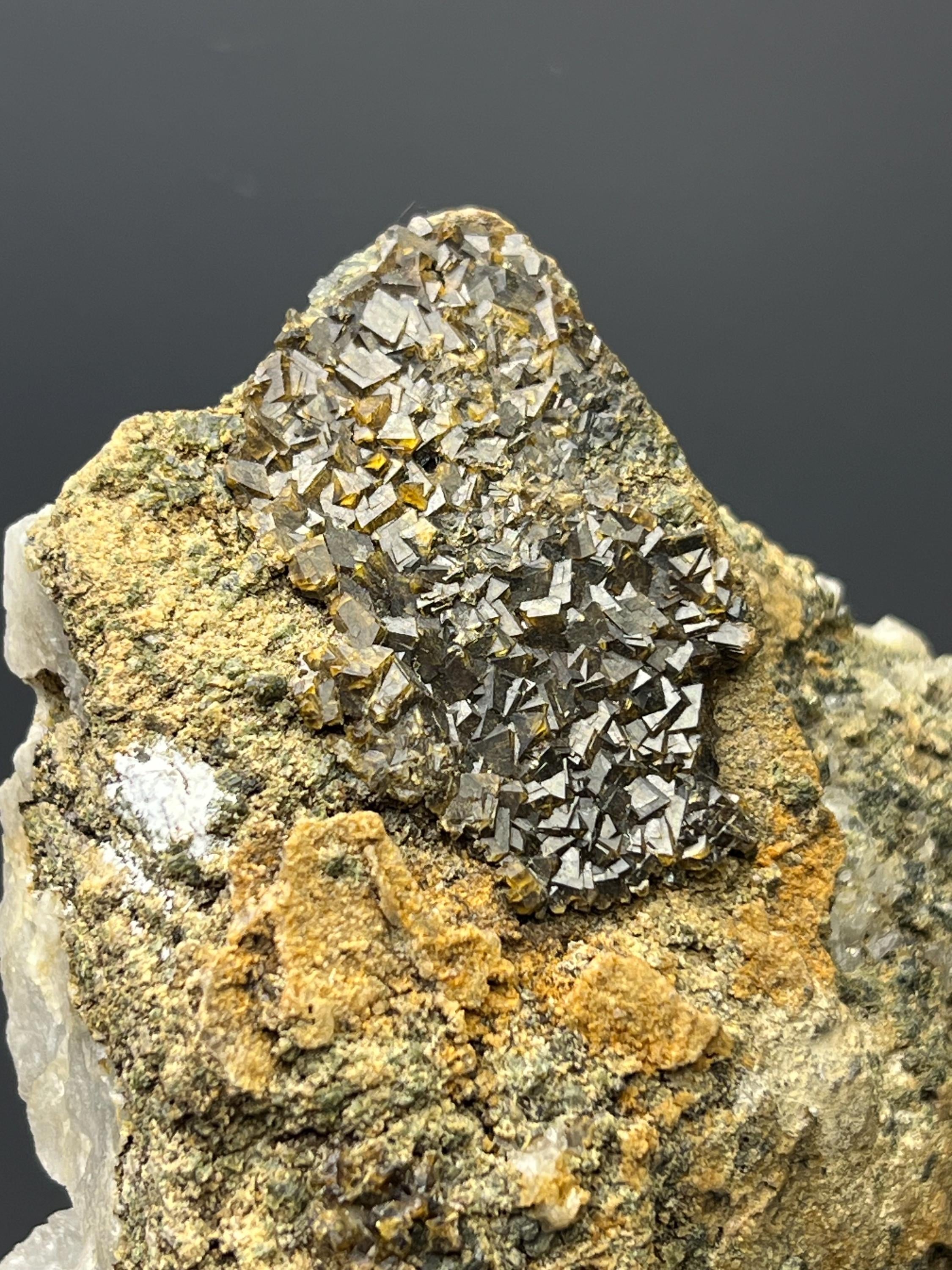 Melanite Garnet & Quartz - Crystal Gemstone AE 