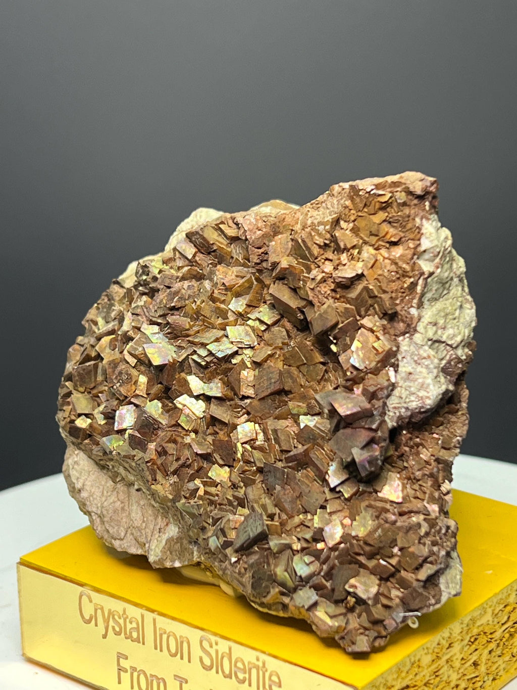 Museum Grade! Iridescent Crystal Iron Siderite, From Turkey - Crystal Gemstone AE 