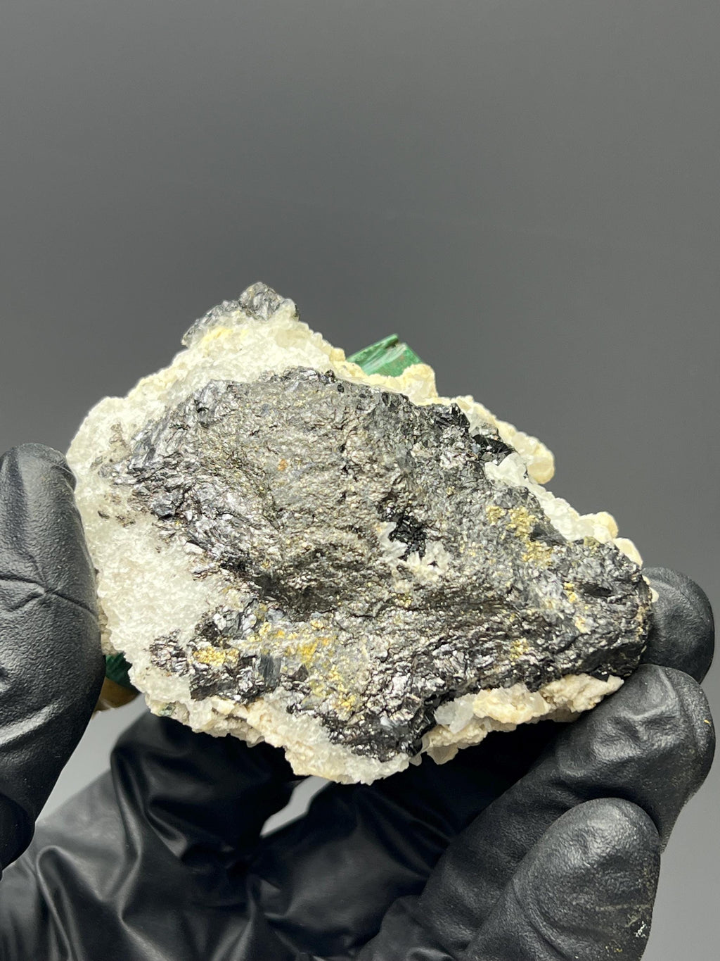 Calcite And Galena Stone With Natural Stone Bird - Crystal Gemstone AE 