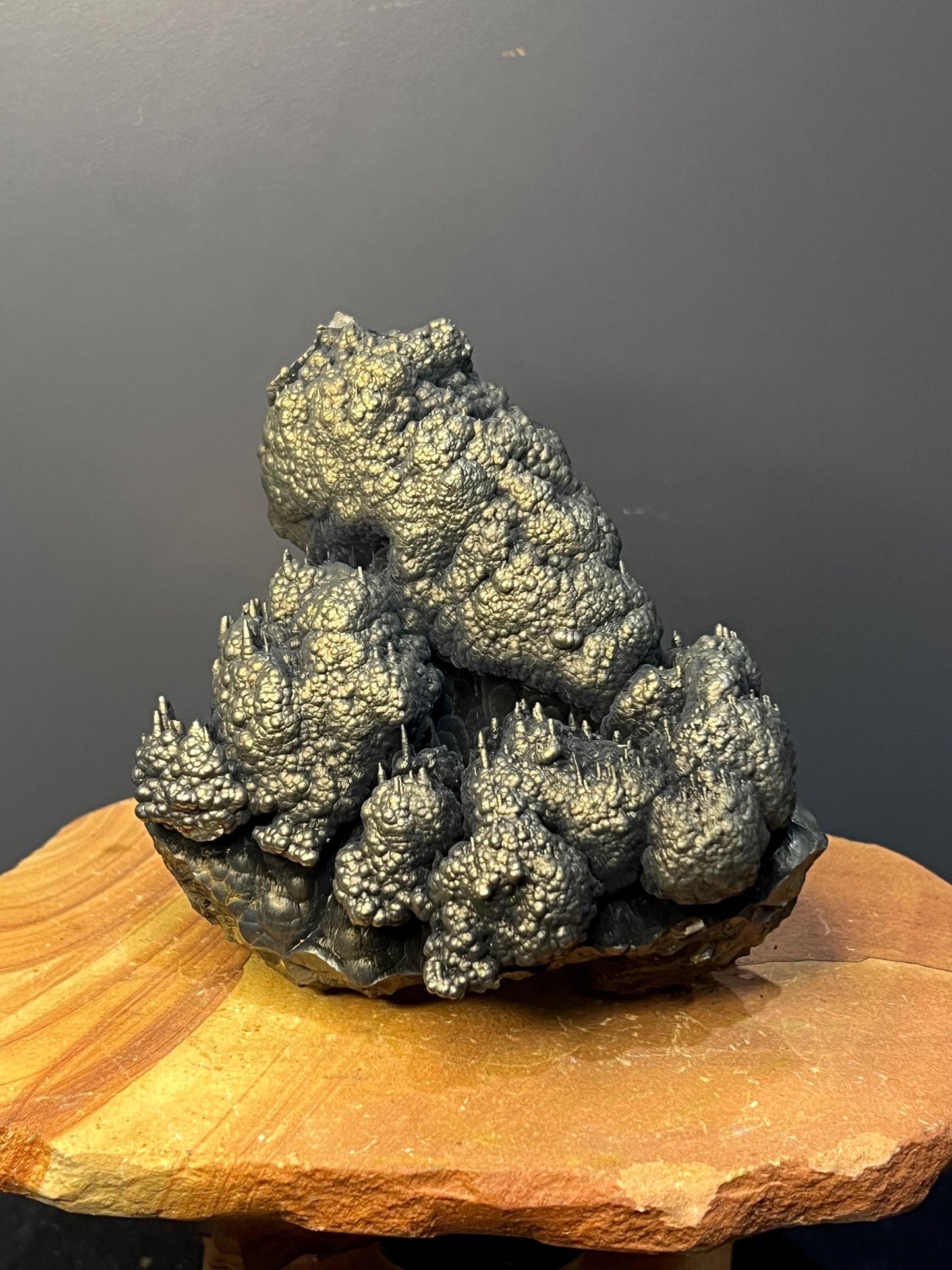 Museum Grade! Showy Golden Color Small Stalactites With Goethite Specimen, For Special Collection - Crystal Gemstone AE 