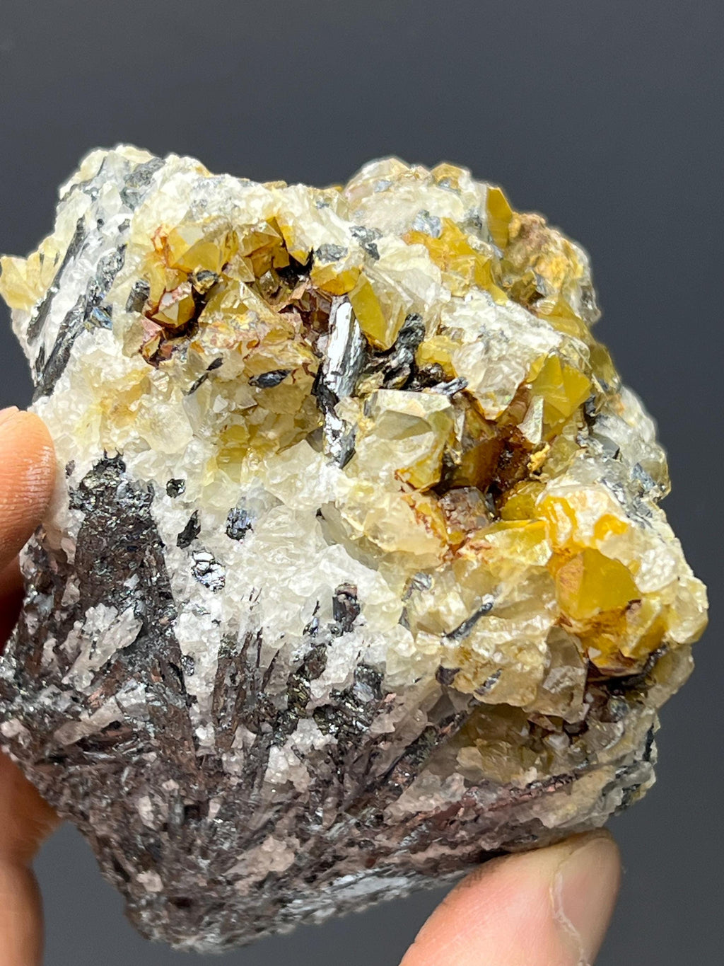 Galena With Crystal Calcite - Crystal Gemstone AE 