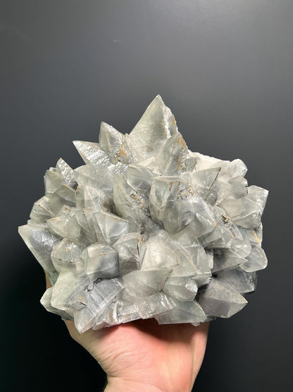 Large Size, Pyrite With Gray Crystal Calcite - Turkey