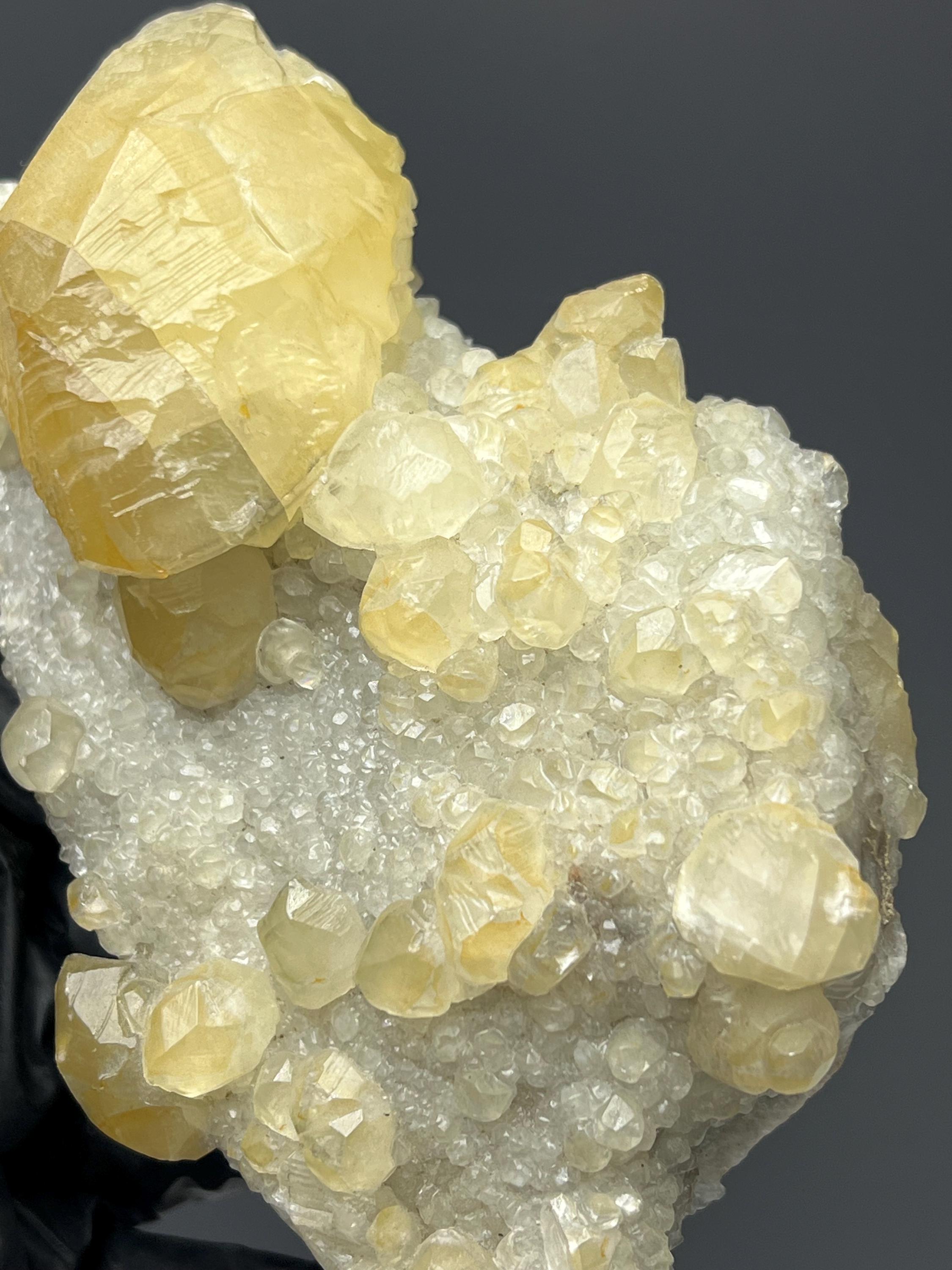Dogtooth Calcite Specimen: Golden Yellow Crystal, Turkey - Crystal Gemstone AE 